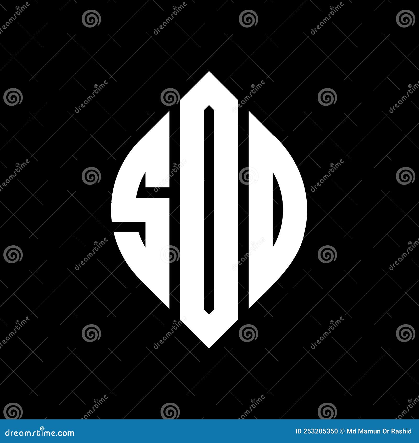 sdo circle letter logo  with circle and ellipse . sdo ellipse letters with typographic style. the three initials form a