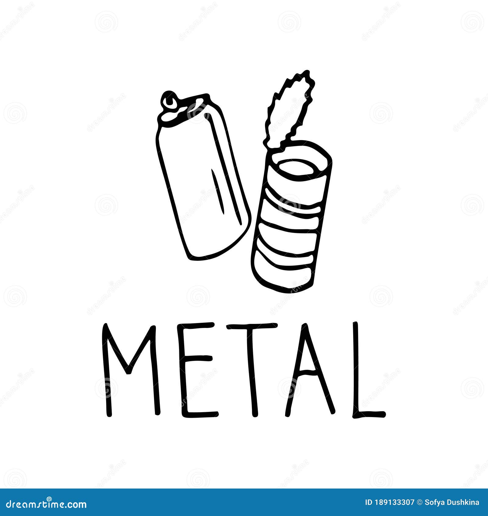 Señal De Reciclaje De Metal. Dibujo Vectorial Y Escritura Ilustración del  Vector - Ilustración de reciclaje, recicle: 189133307