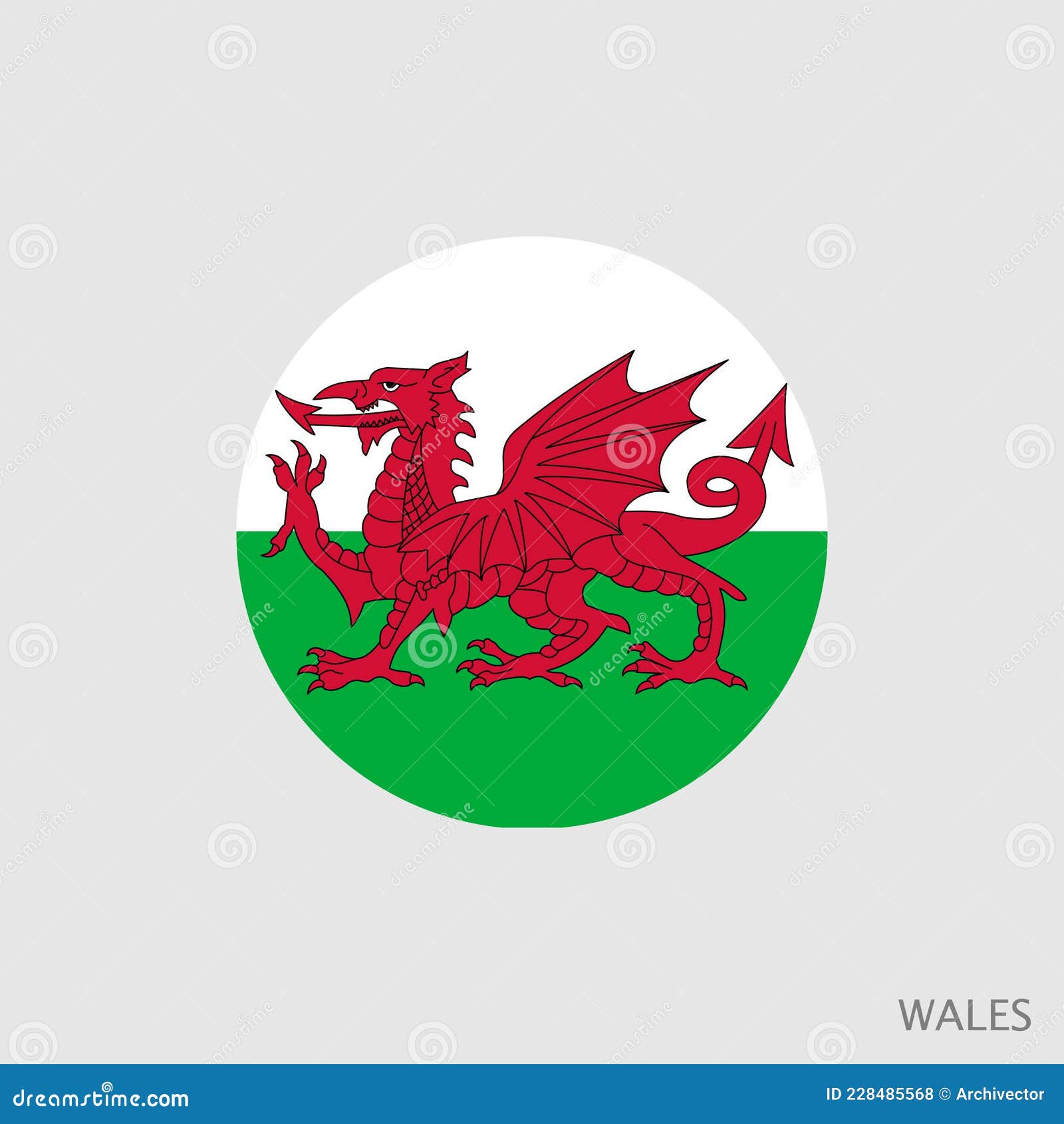 Condensar busto vegetariano Señal Gráfica De La Bandera De Gales En Círculo Ilustración del Vector -  Ilustración de plano, etiqueta: 228485568