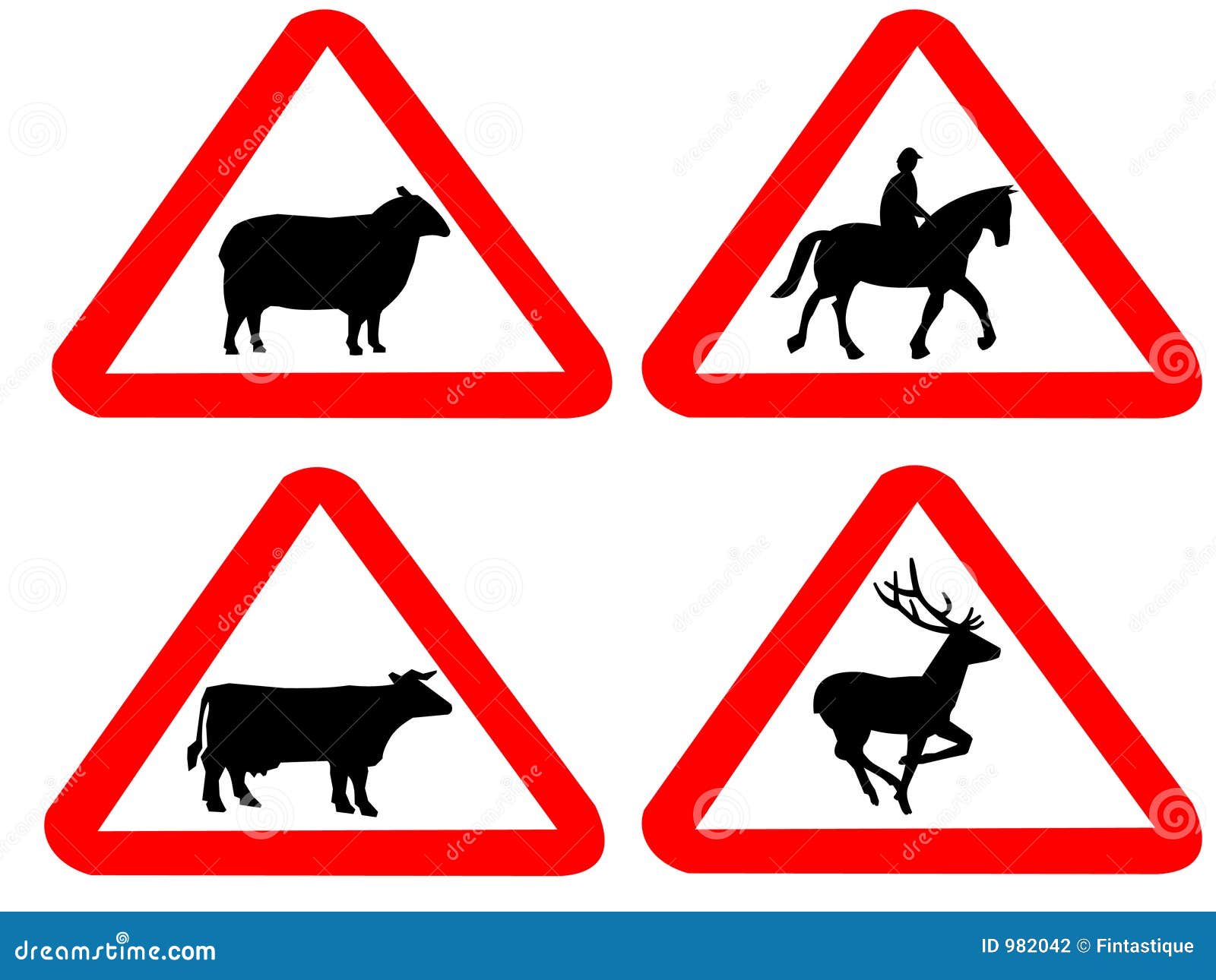 Señales De Advertencia De Animales Ilustración del Vector - Ilustración de  alerta, camino: 982042, image size:1600x1290