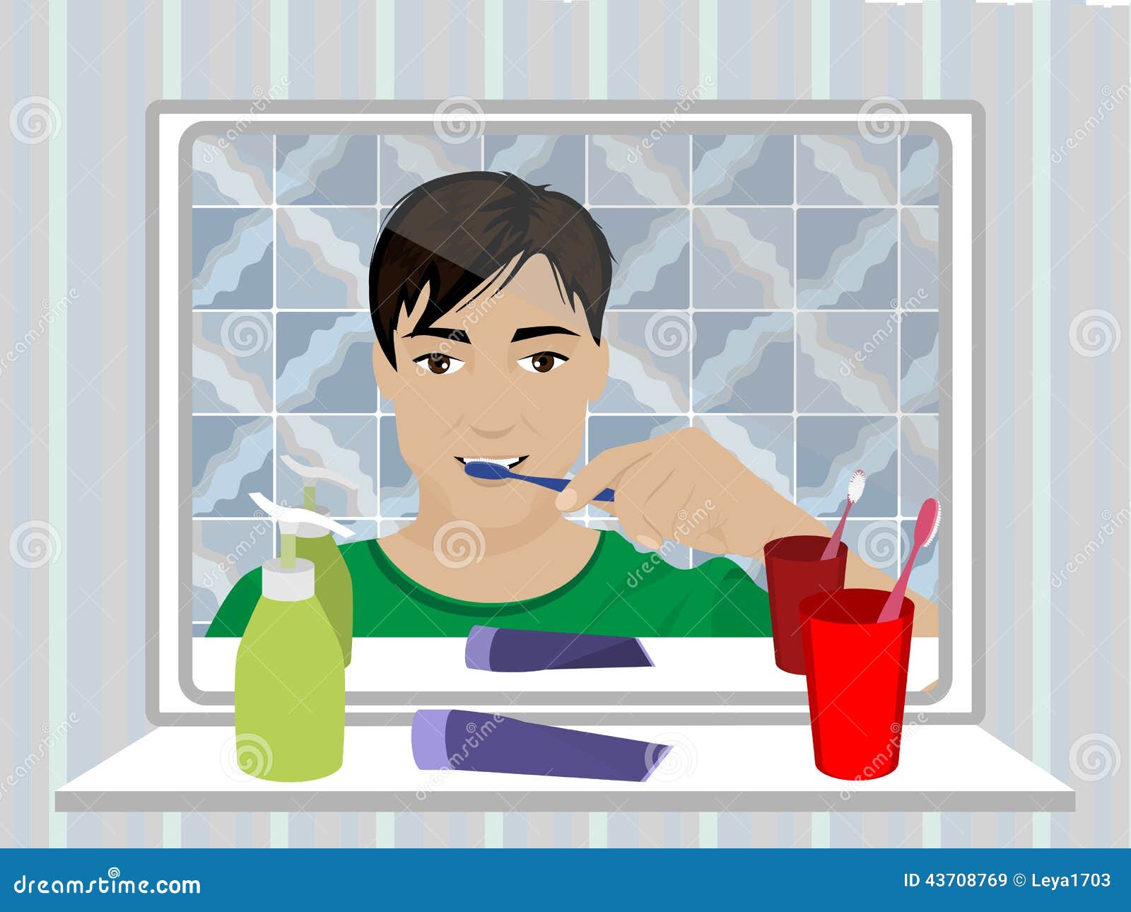 Se Brosser Les Dents D Homme Illustration De Vecteur Illustration Du Homme Coutume Se Brosser Les Dents D Homme Illustration De Vecteur Illustration Du Homme Coutume