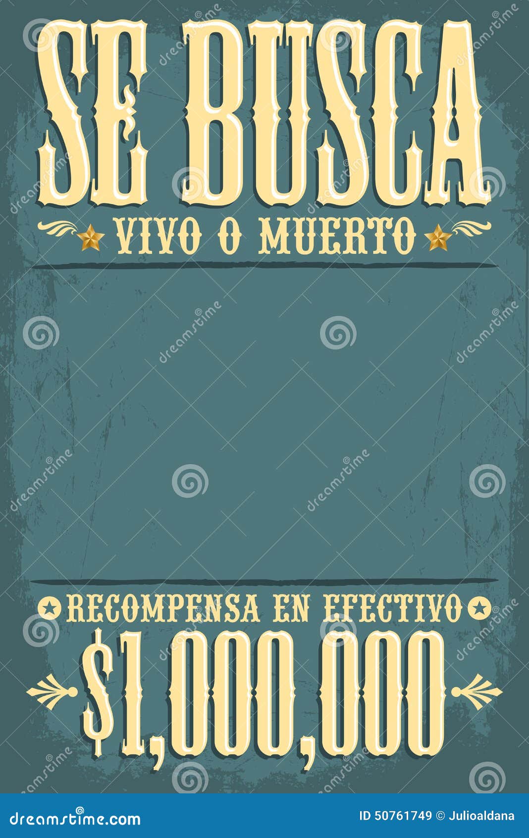 Se Busca Vivo O Muerto, Wanted Dead or Alive Poster Spanish Text Stock