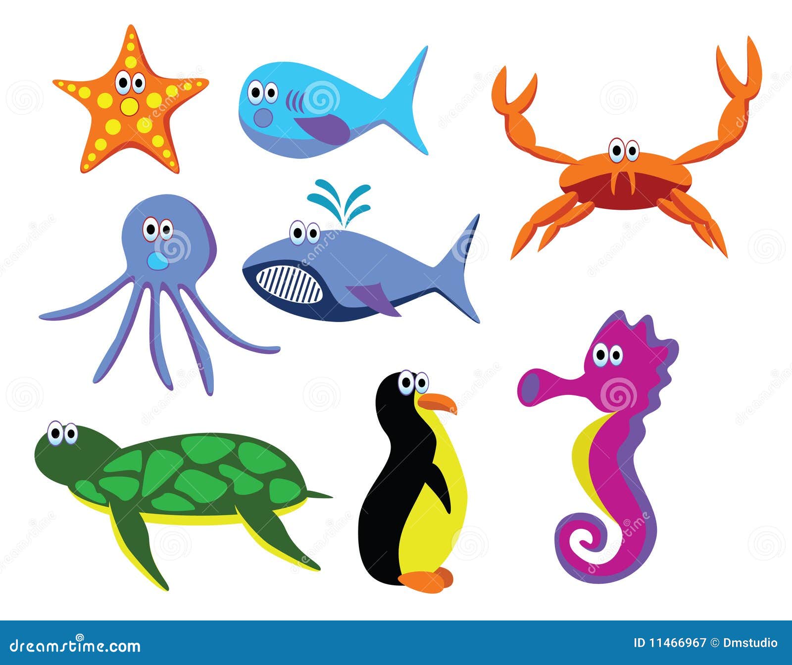 Sea animals stock vector. Illustration of crab, clipart - 11466967