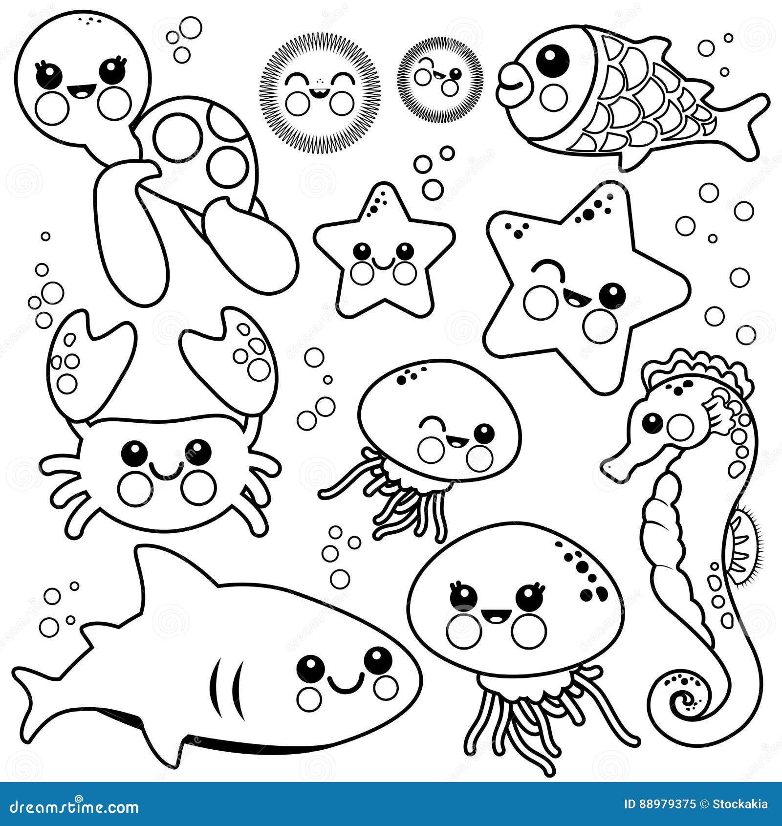 Sea Creatures Cartoon Black White Stock Illustrations – 333 Sea Creatures  Cartoon Black White Stock Illustrations, Vectors & Clipart - Dreamstime