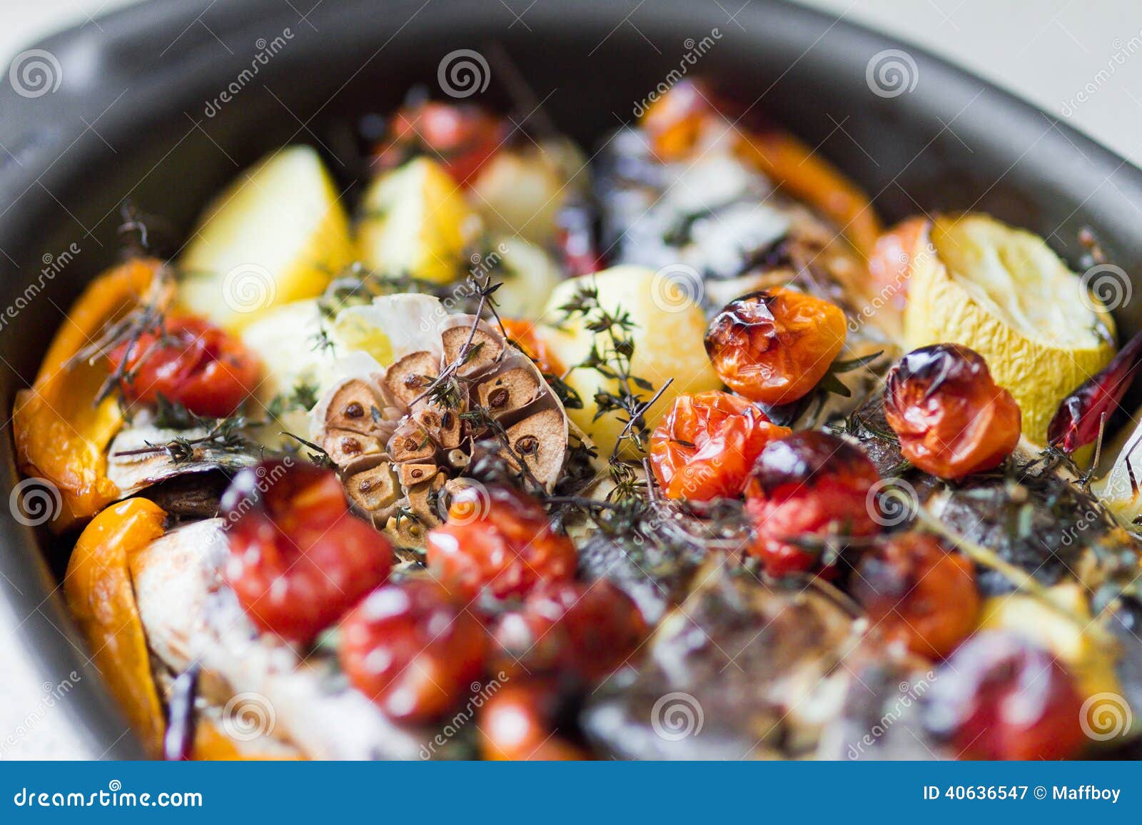 Sea bass with vegetables stock image. Image of bass, healthy 40636547