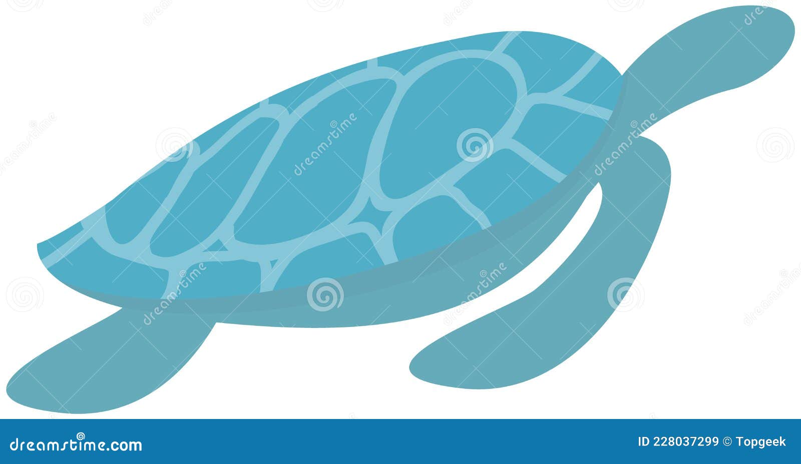 Sea Blue Turtle Swimming on White Background. Ocean Animal Cartoon Nautical  Character Tortoise Stock Vector - Illustration of sand, nature: 228037299