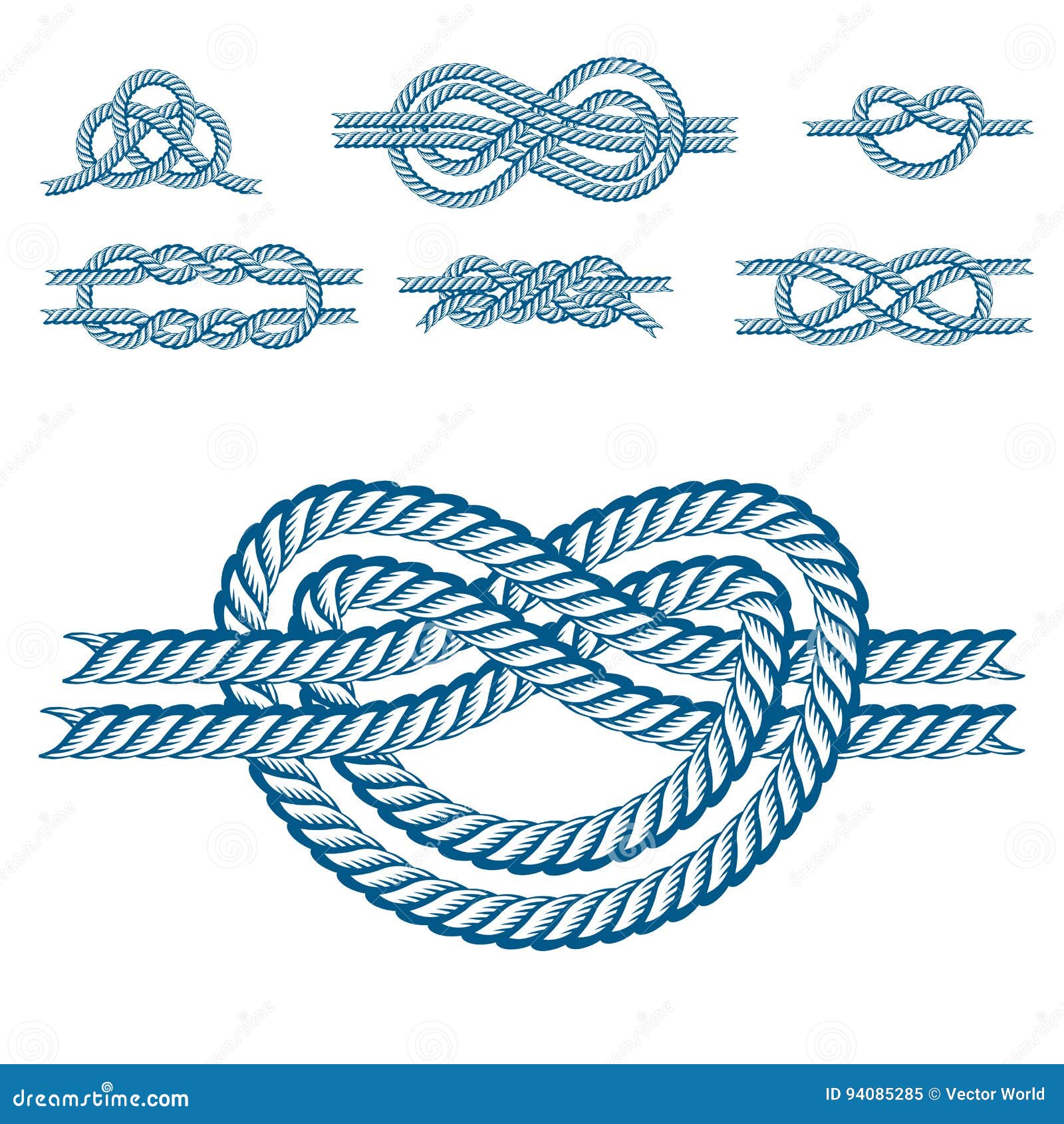 Sea Boat Rope Knots Vector Illustration Isolated Marine Navy Cable Natural  Tackle Sign Stock Vector - Illustration of marine, nautical: 94085285