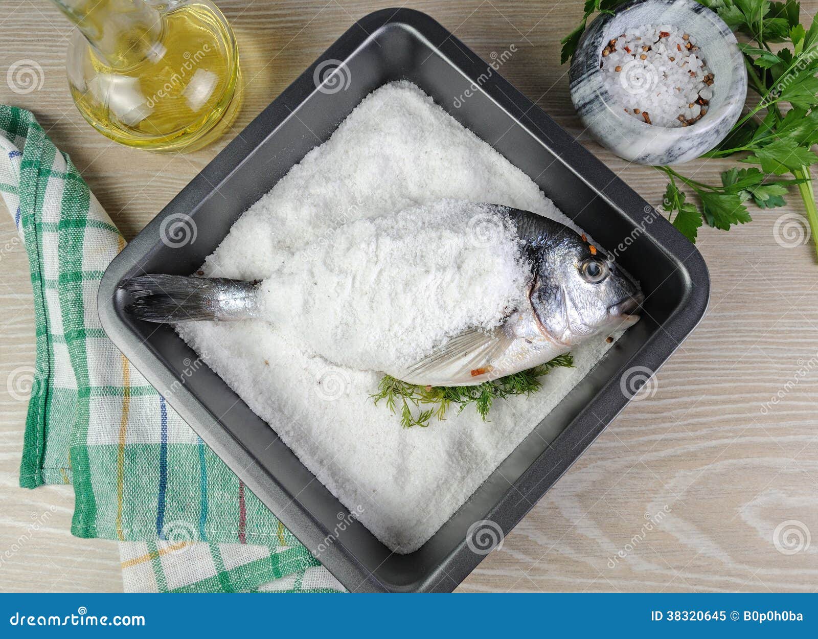 Sea Bream (Dorado) Baked with Salt Stock Image Image of kitchen, brunch 38320645