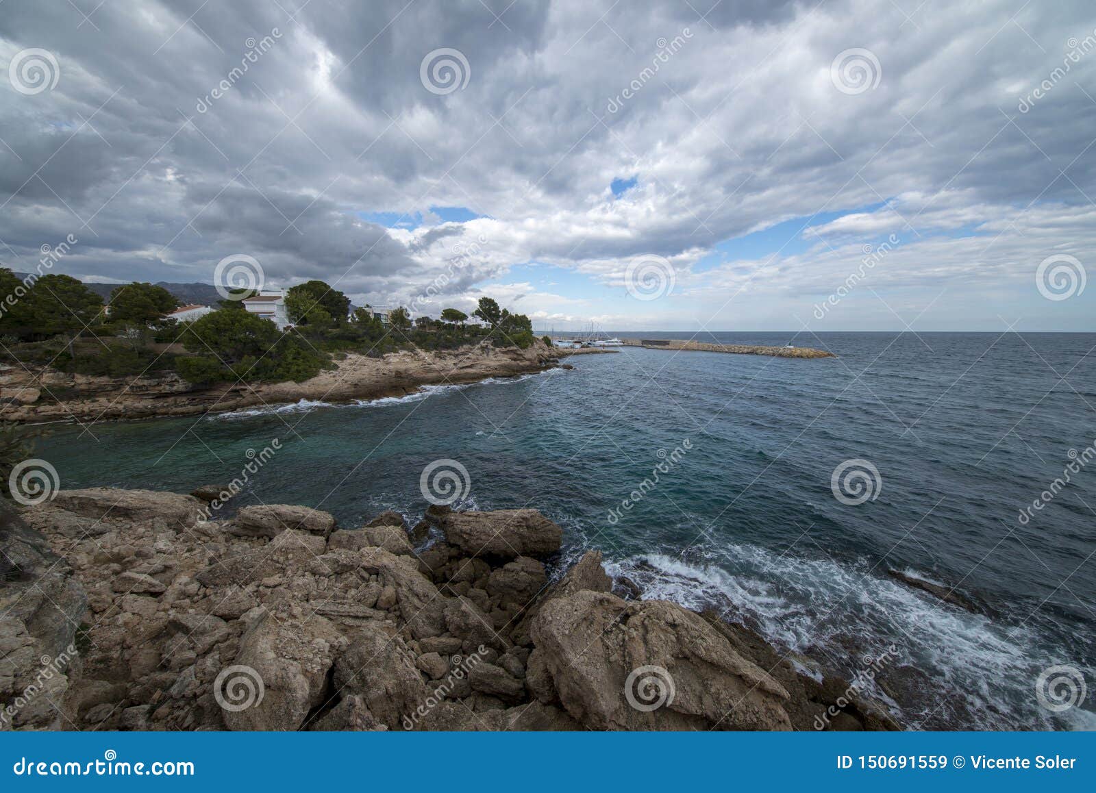 the sea in calafat on the darted coast of tarragona