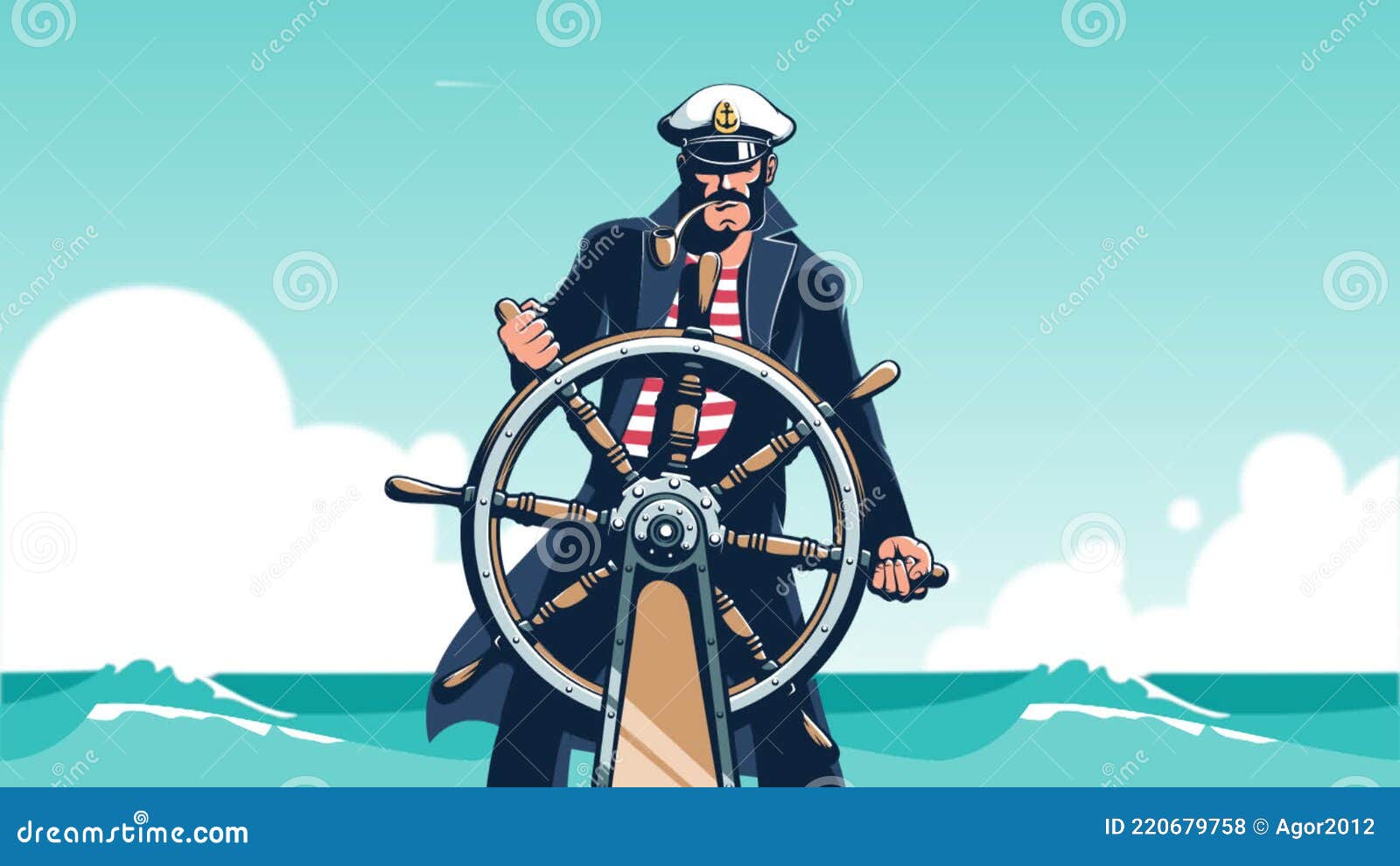 Sea Captain at the Helm with Blue Ocean Waves Stock Footage - Video of  vessel, ocean: 220679758