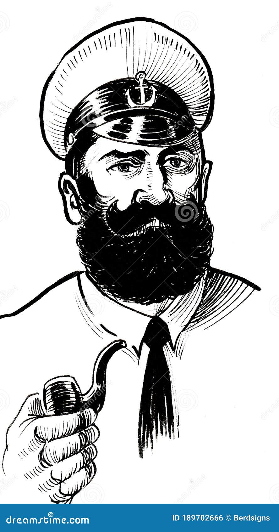 Sea captain stock illustration. Illustration of beard - 189702666