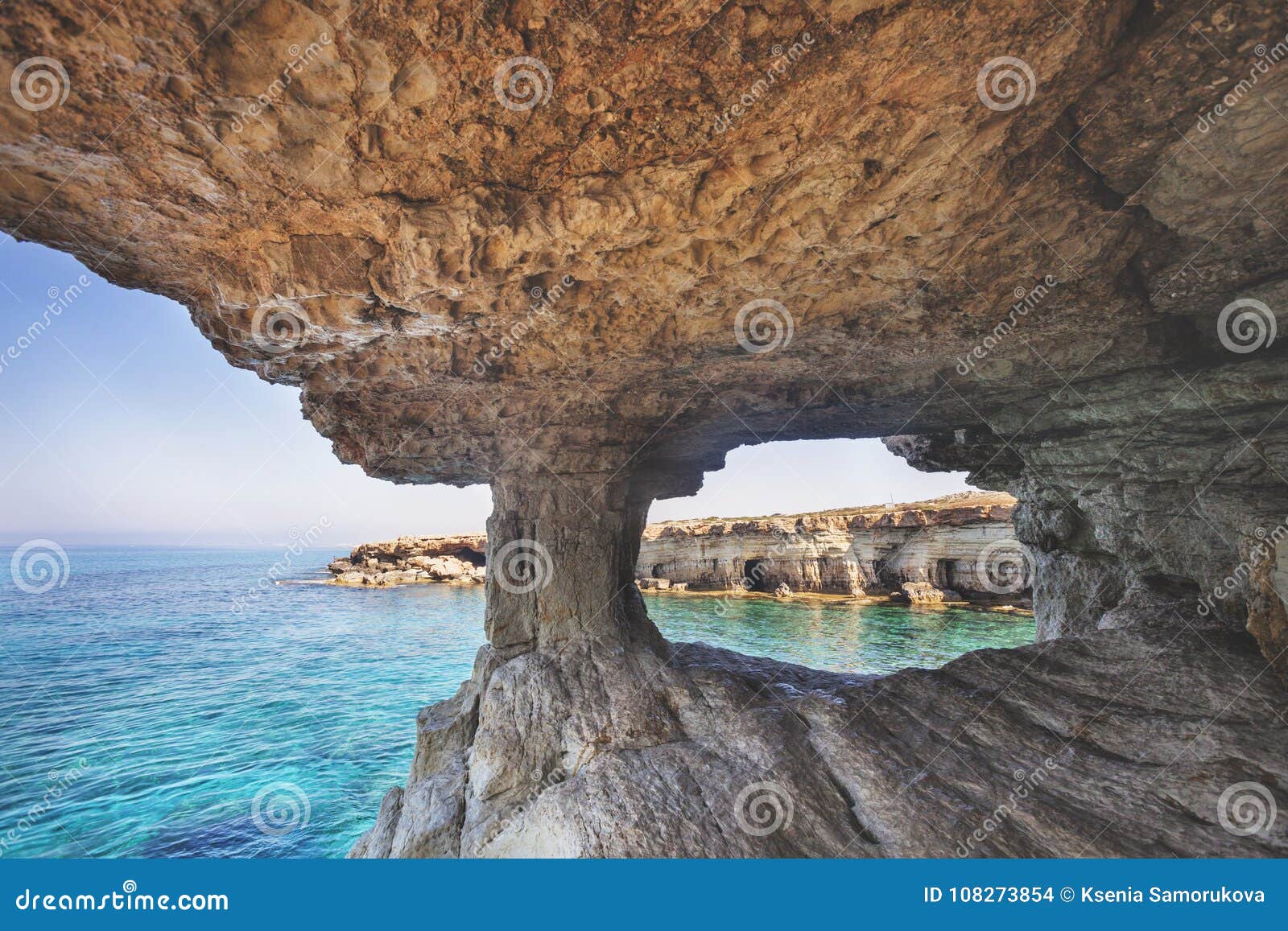 ayia napa, cyprus. sea caves of cavo greco cape.