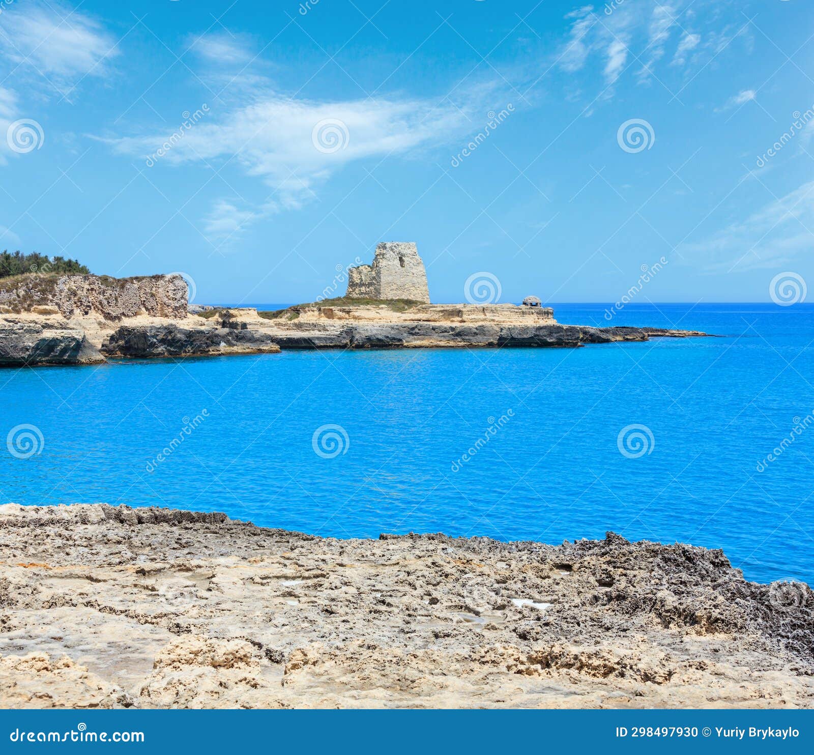 Sea Coast Archaeological Area of Roca Vecchia, Italy Stock Photo ...