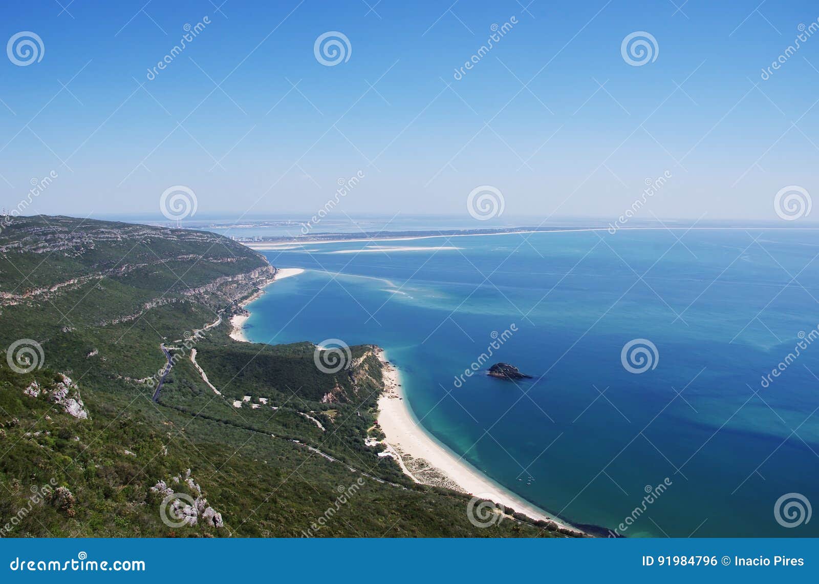 sea coastal landscape with sandy portinho beach