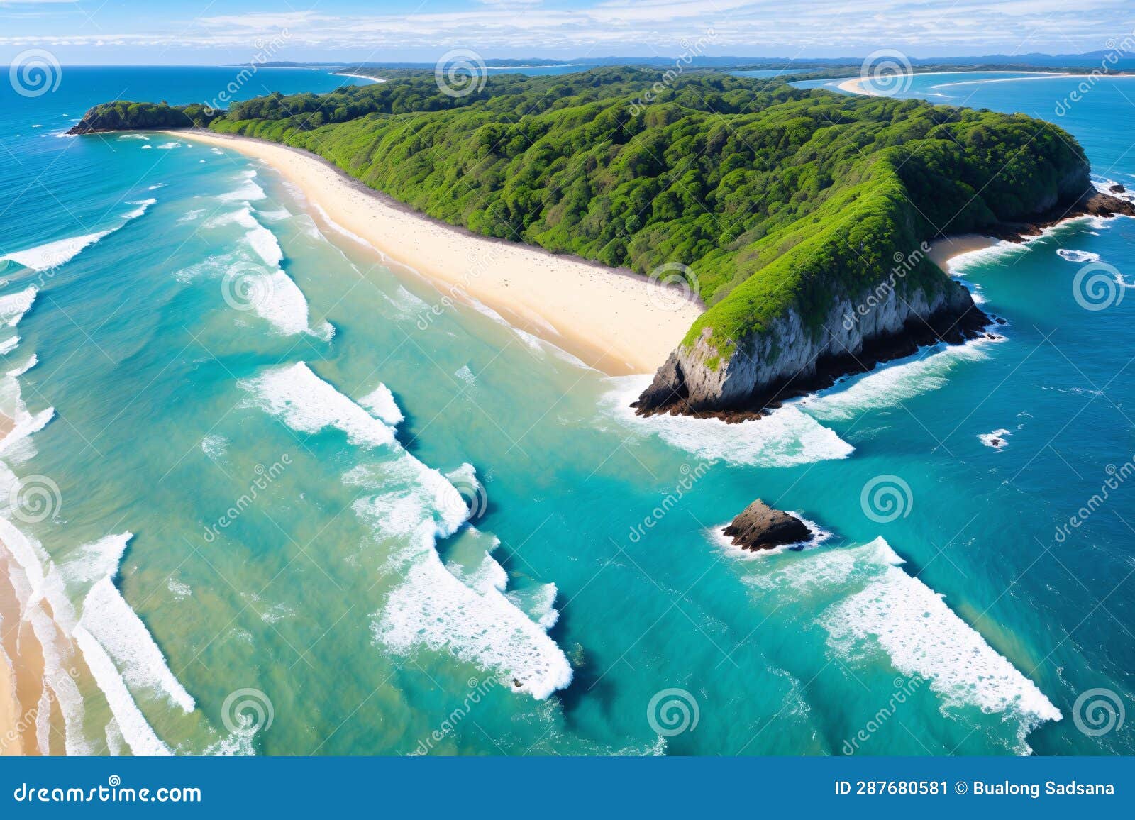 The Sea in Coffs Harbour is Beautiful. Stock Illustration