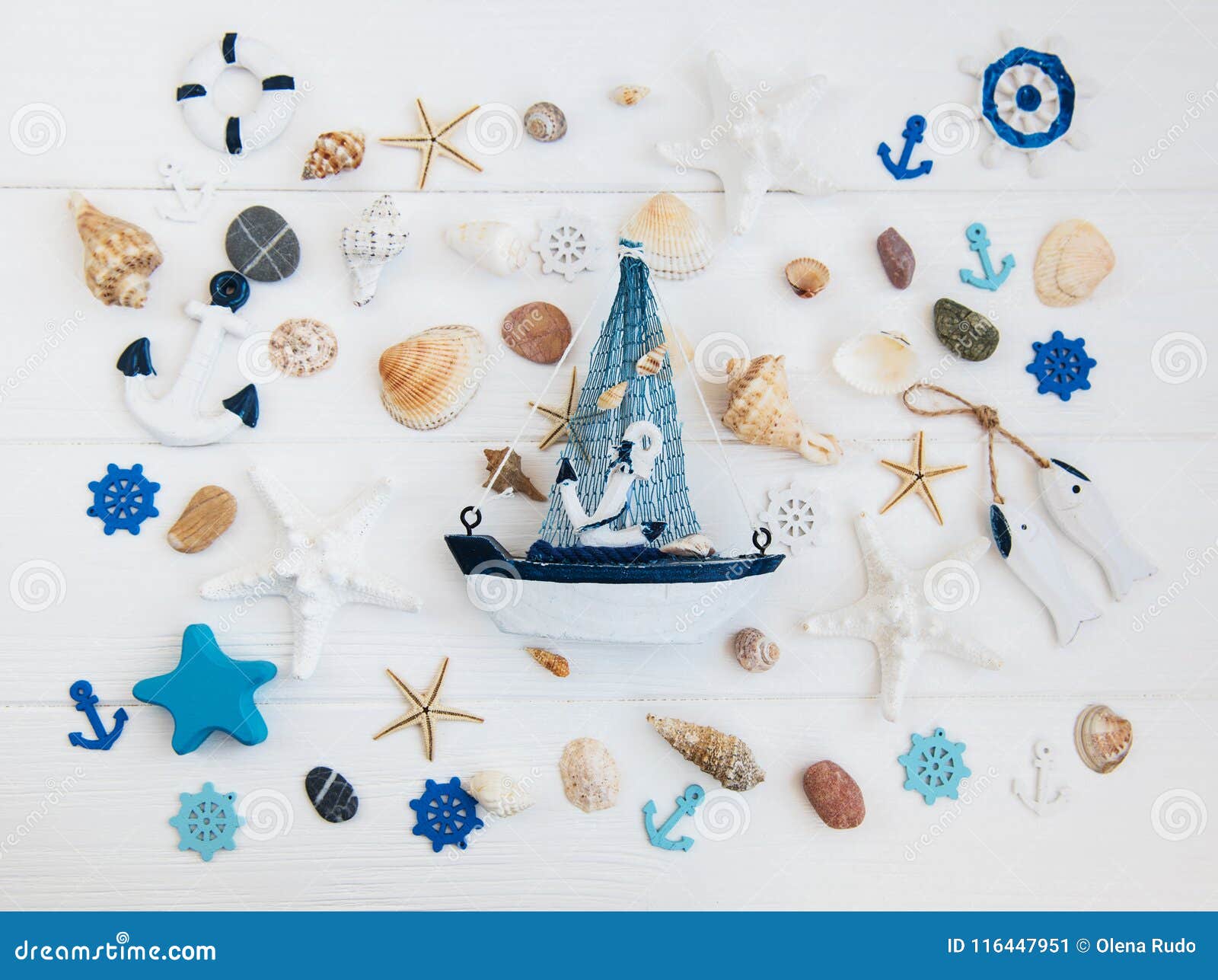 Sea Decorations On A Table Stock Image Image Of Design 116447951