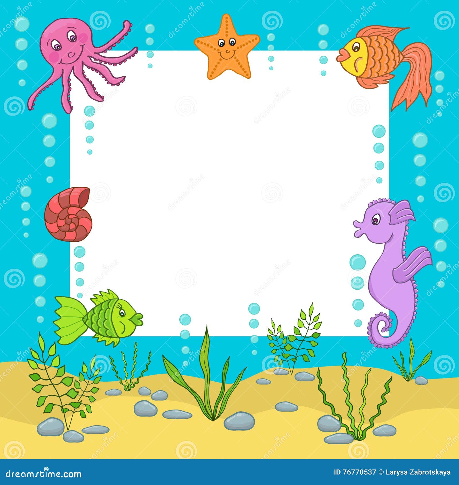 Sea Frame. Vector Illustration Stock Illustration Illustration of