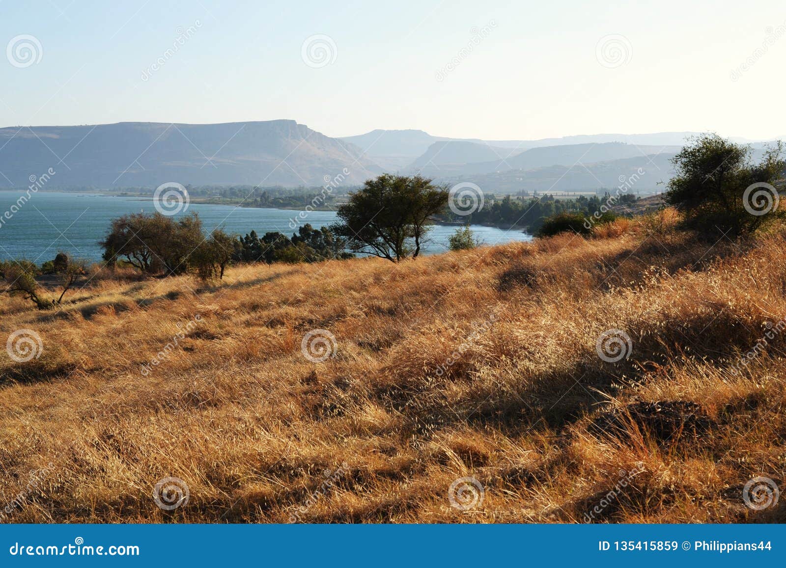 the sea of galilee and church of the beatitudes, israel, sermon of the mount of jesus