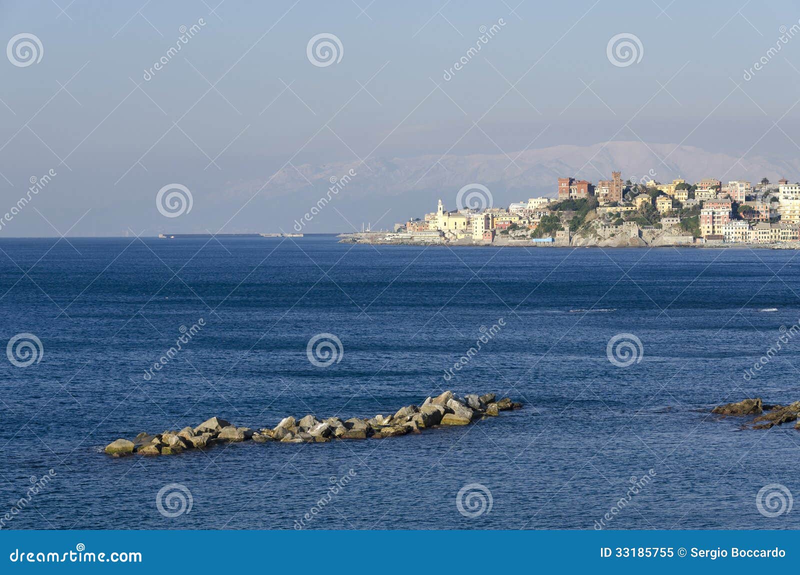 Sea in Genoa stock image. Image of boccadasse, landscape 33185755