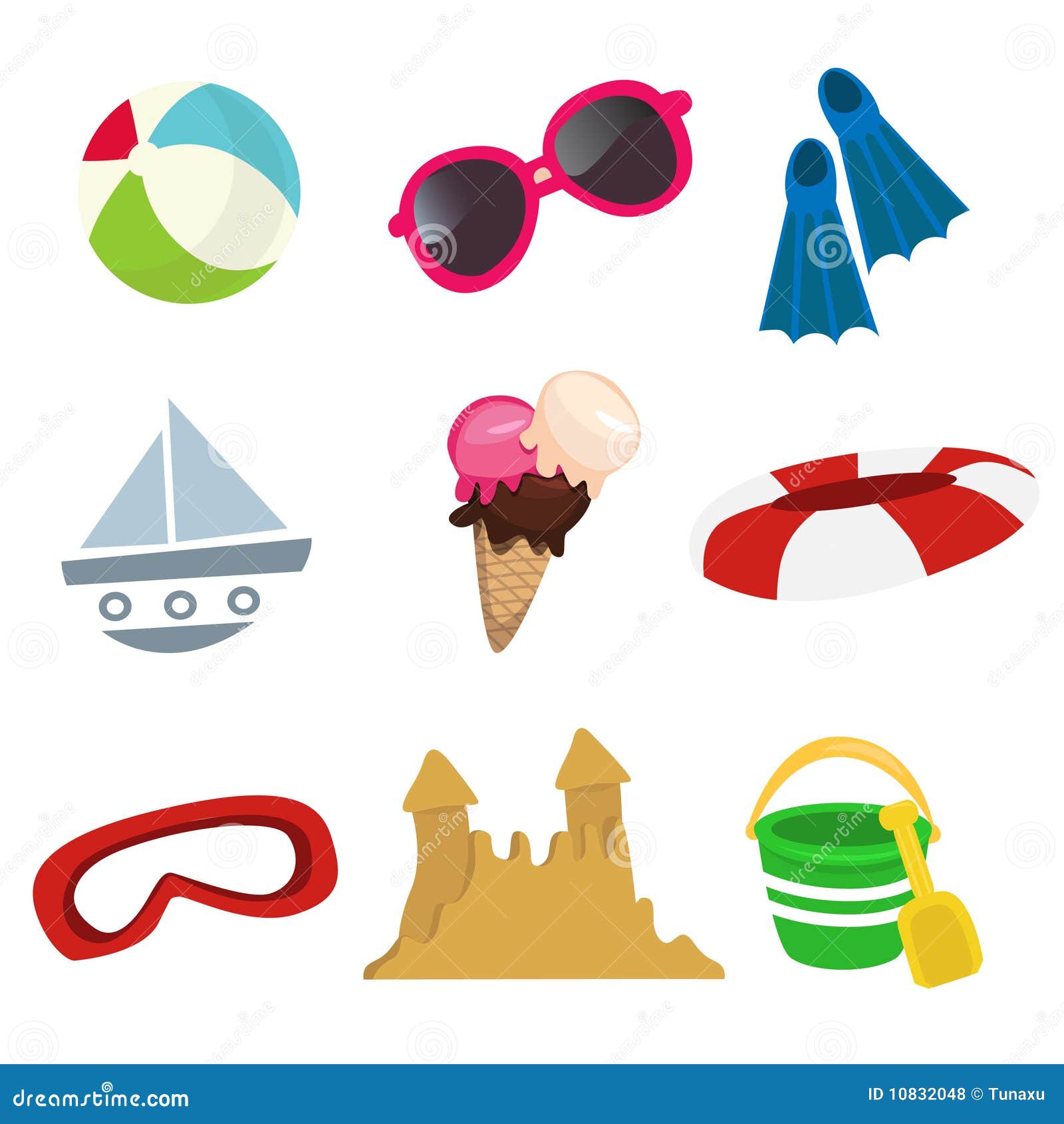 Sea icon set stock vector. Illustration of yacht, resort - 10832048