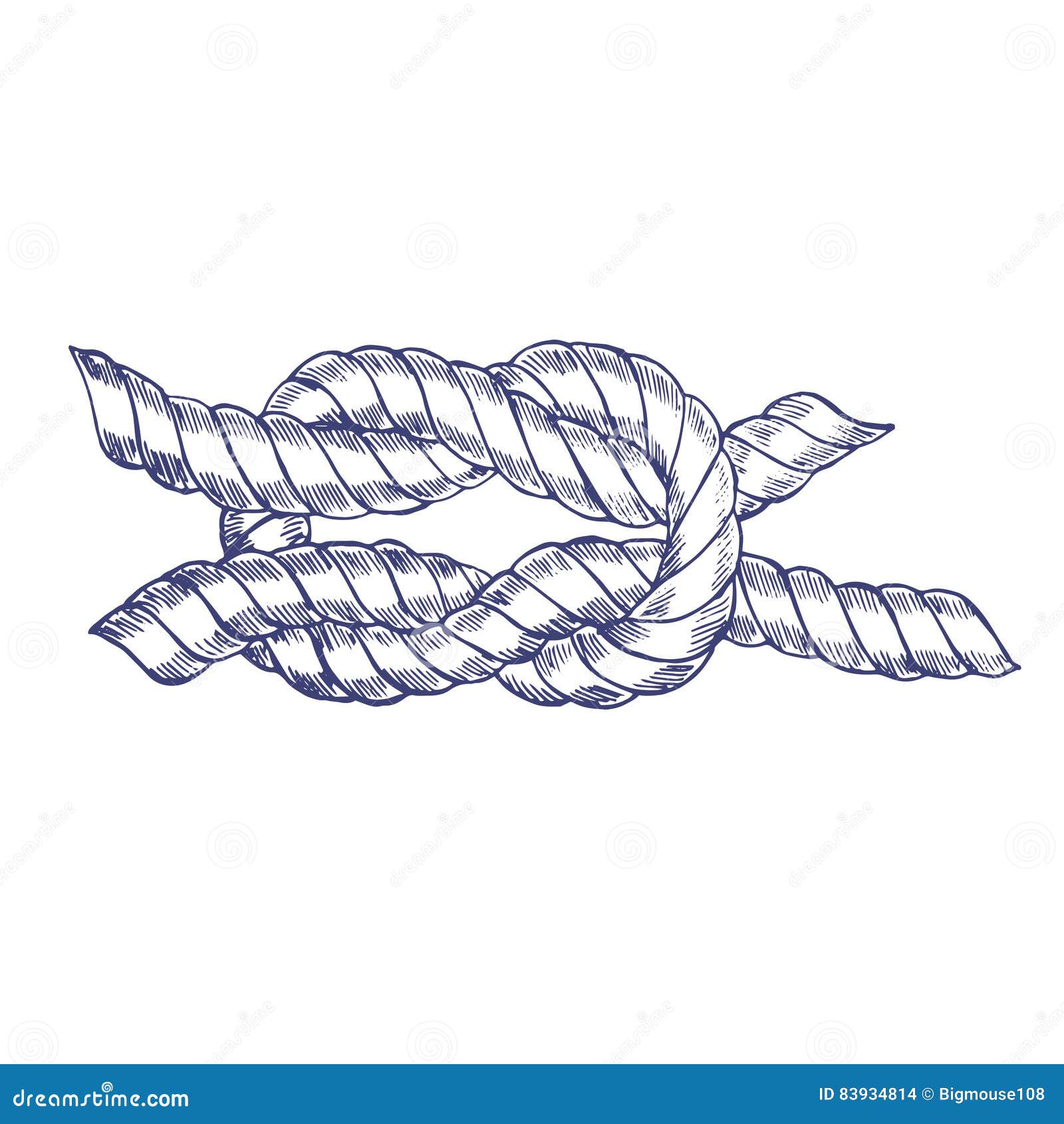 Sea Knot Rope Hand Draw Sketch. Vector Stock Vector - Illustration of ...