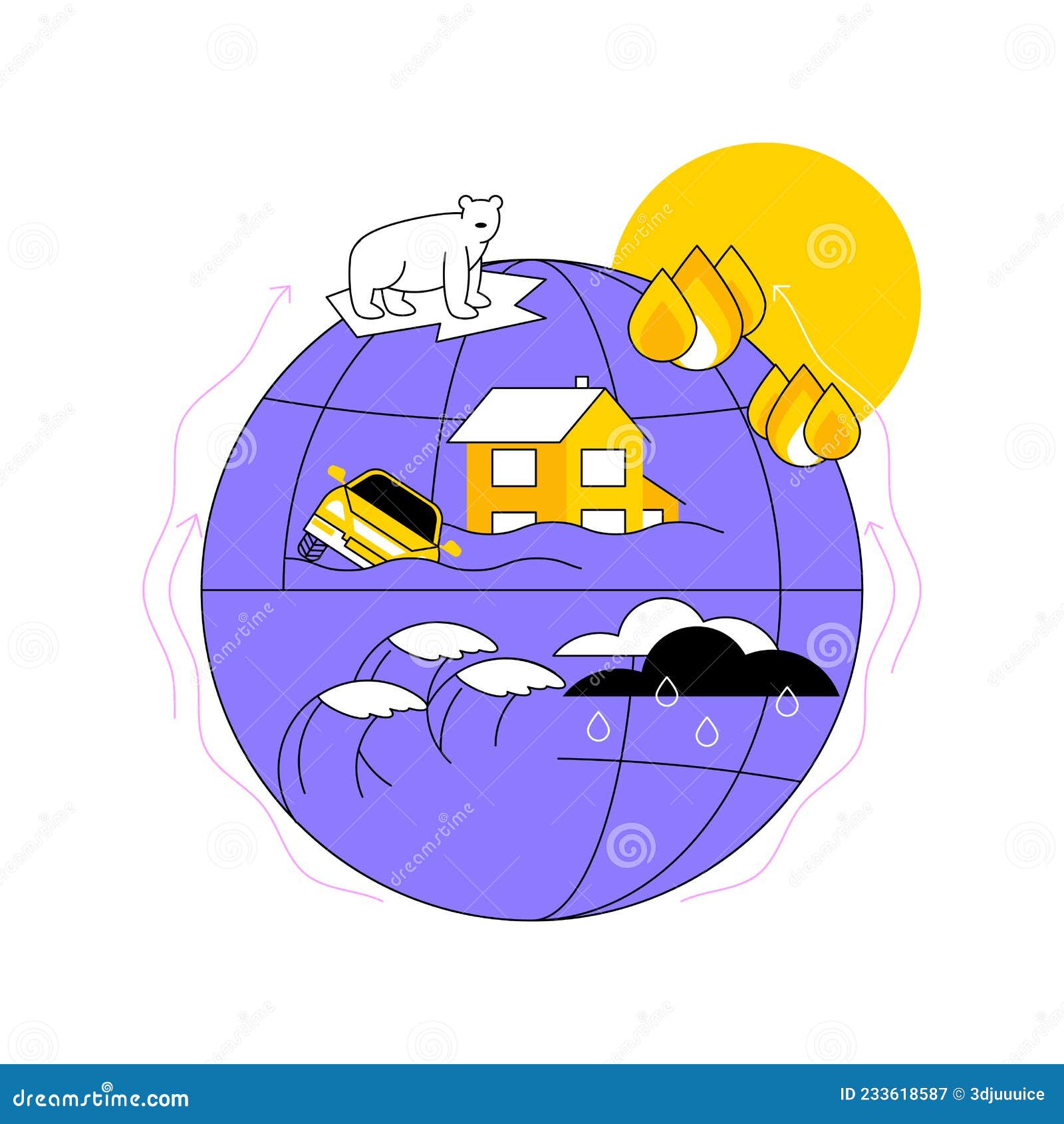 sea level rise abstract concept  .