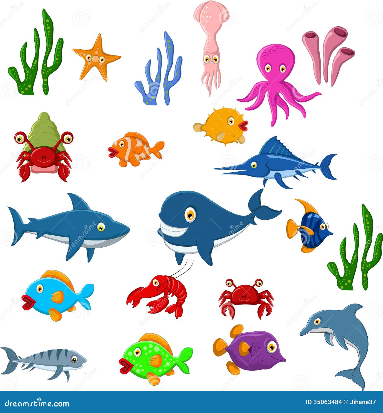 Sea Life Cartoon Background Stock Photo | CartoonDealer.com #35063484