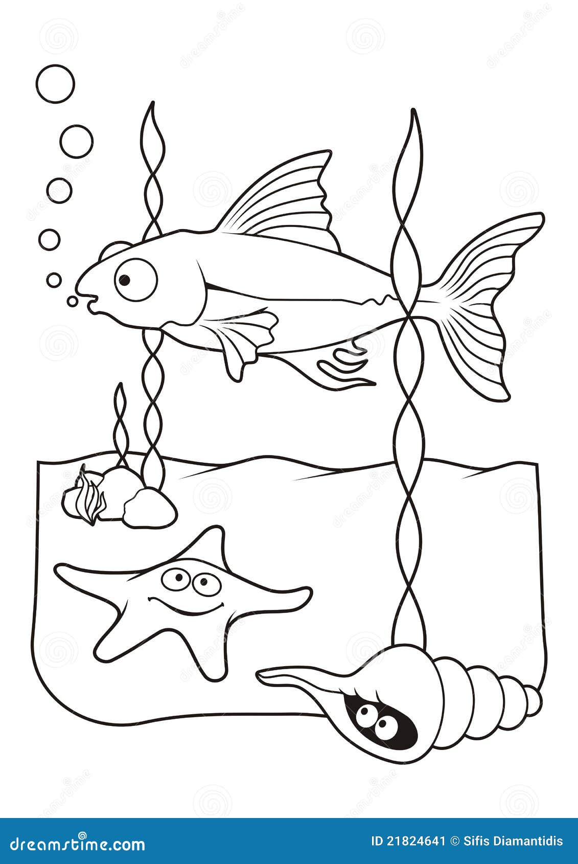 Sea Life Coloring Book Stock Image Image 21824641