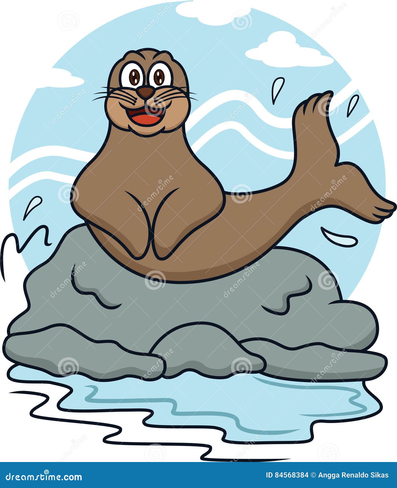 Sea Lion Lying on Rocks Cartoon Stock Vector - Illustration of smiling, animal: 84568384 Sea Lion Lying on Rocks Cartoon Stock Vector - Illustration of smiling, animal: 84568384
