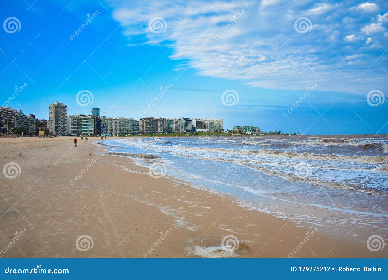the beautiful pocitos beach, montevideo, uruguay
