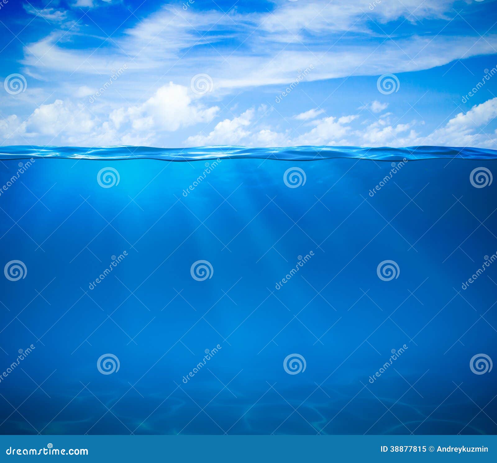 sea or ocean water surface and underwater