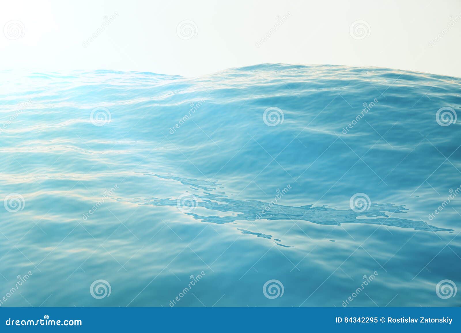 Sea, Ocean Wave and Blue Sky Background with Focus Effects. 3d Rendering  Stock Illustration - Illustration of beach, coast: 84342295