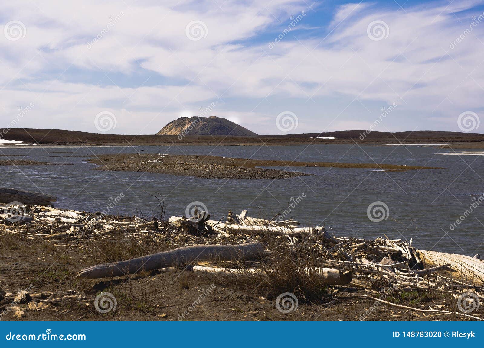 sea and pingos near tuktoyaktuk, nwt, canada