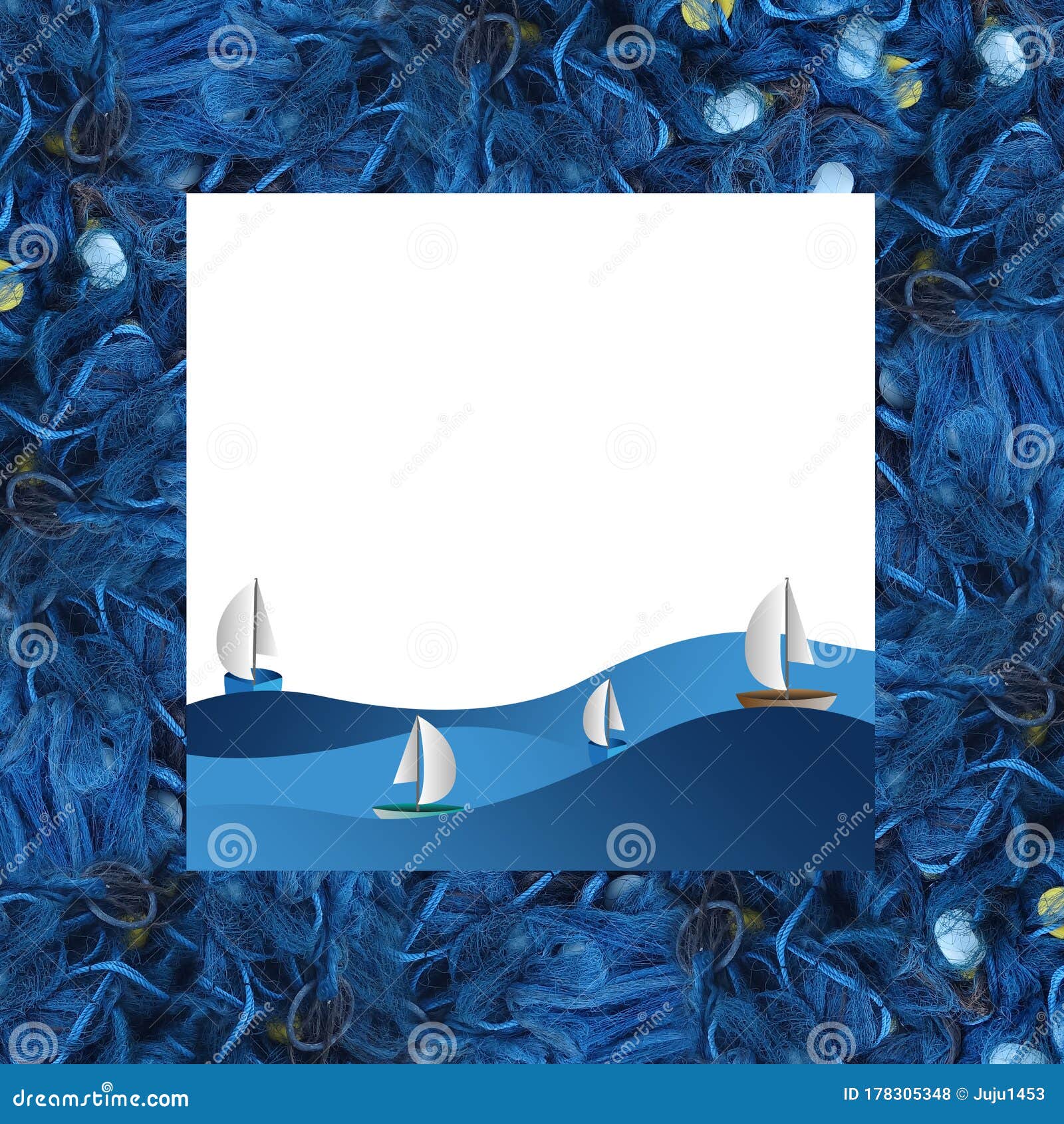 Sea, Sailor Background Design. Fishing Net. Fish Restaurant Menu Cover  Template. Stock Illustration - Illustration of design, template: 178305348