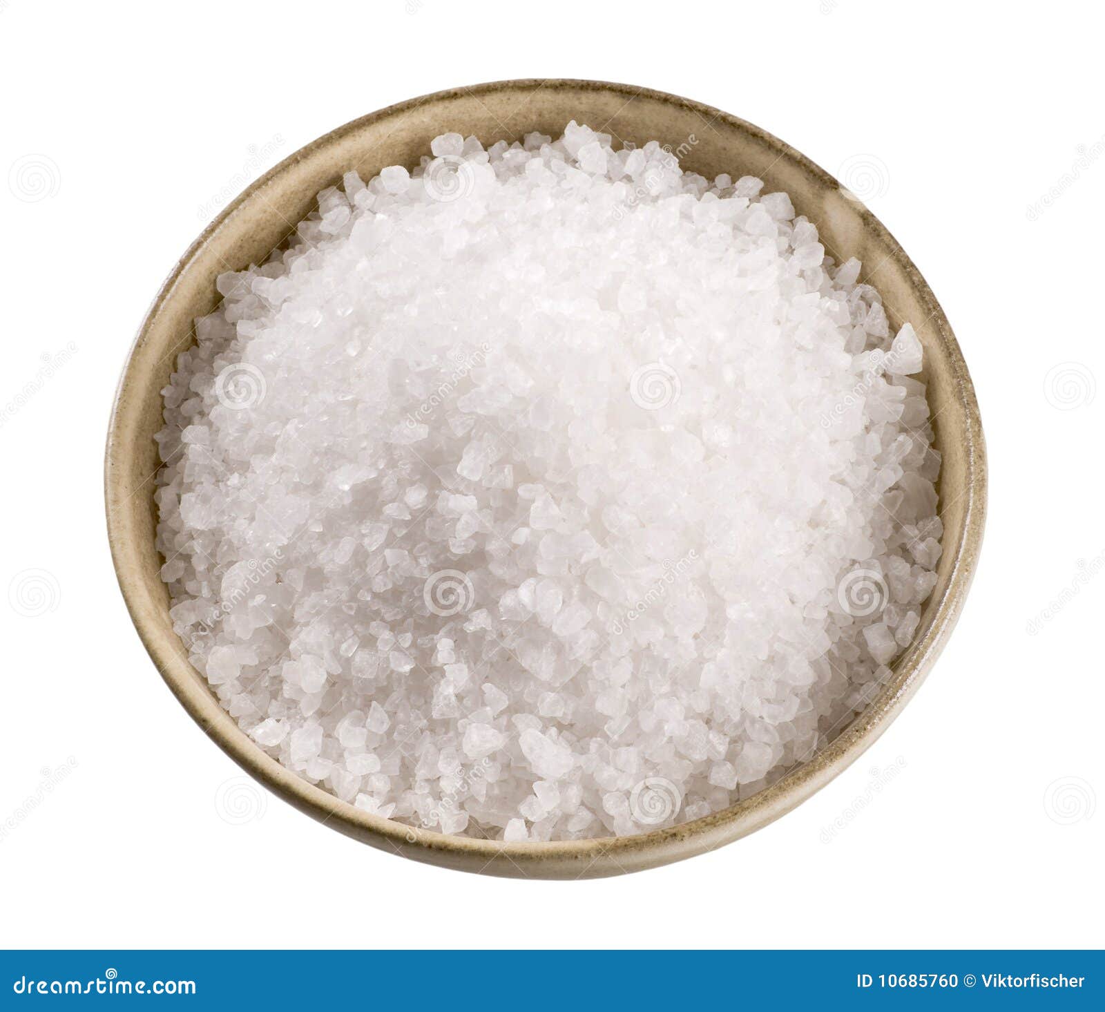 Sea salt in a ceramic bowl stock photo. Image of hygiene 10685760