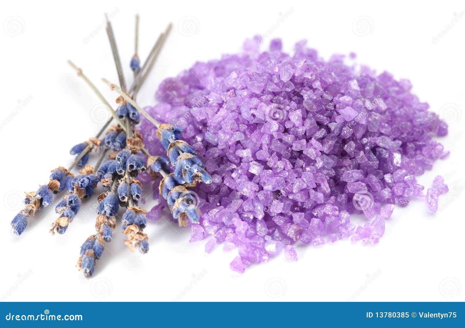 Sea Salt Flavored with Dried Lavender Flowers. Stock Image Image of