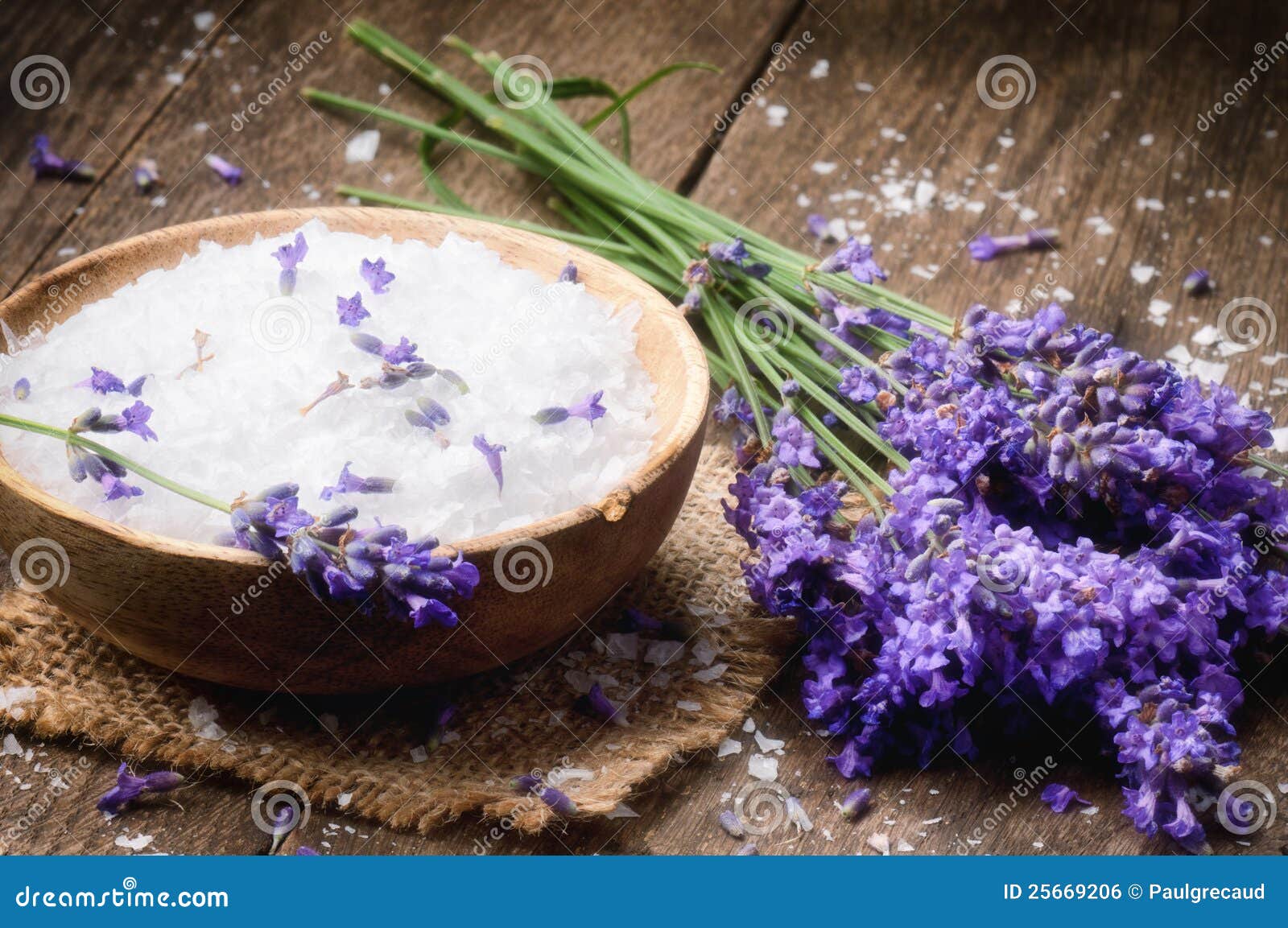 Sea Salt and Fresh Lavender Stock Photo Image of lavender, closeup