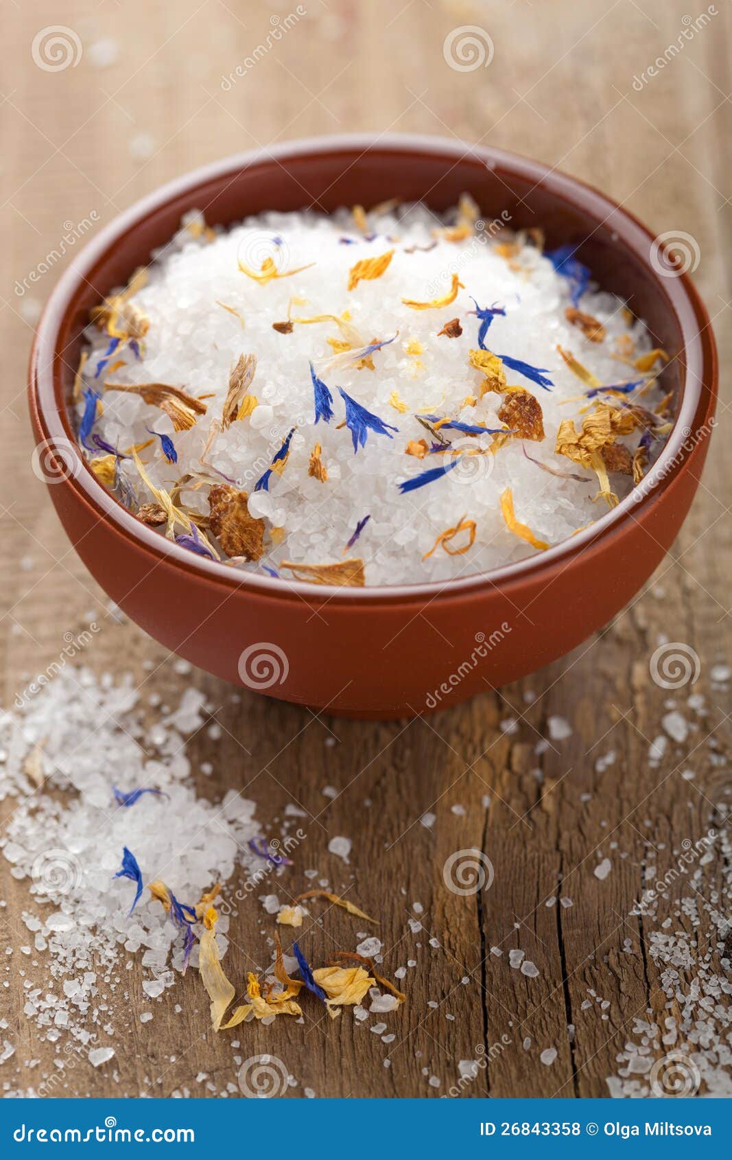 Sea salt with herbs stock photo. Image of cooking, wood 26843358
