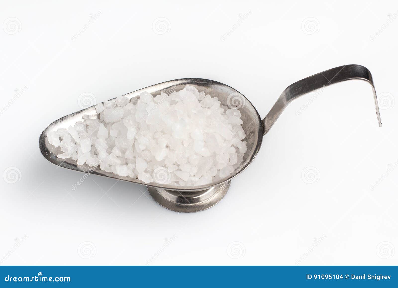 Sea salt in an iron bowl stock photo. Image of gourmet 91095104