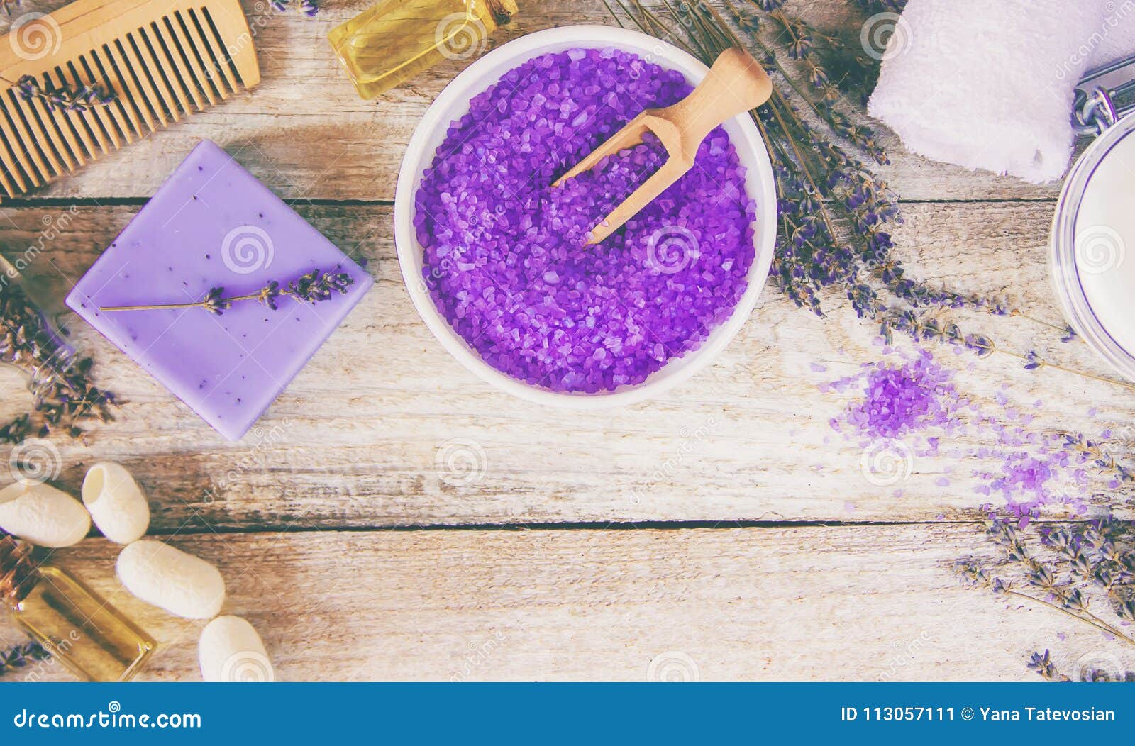Sea Salt with Lavender Extract. Stock Image Image of cream, ocean