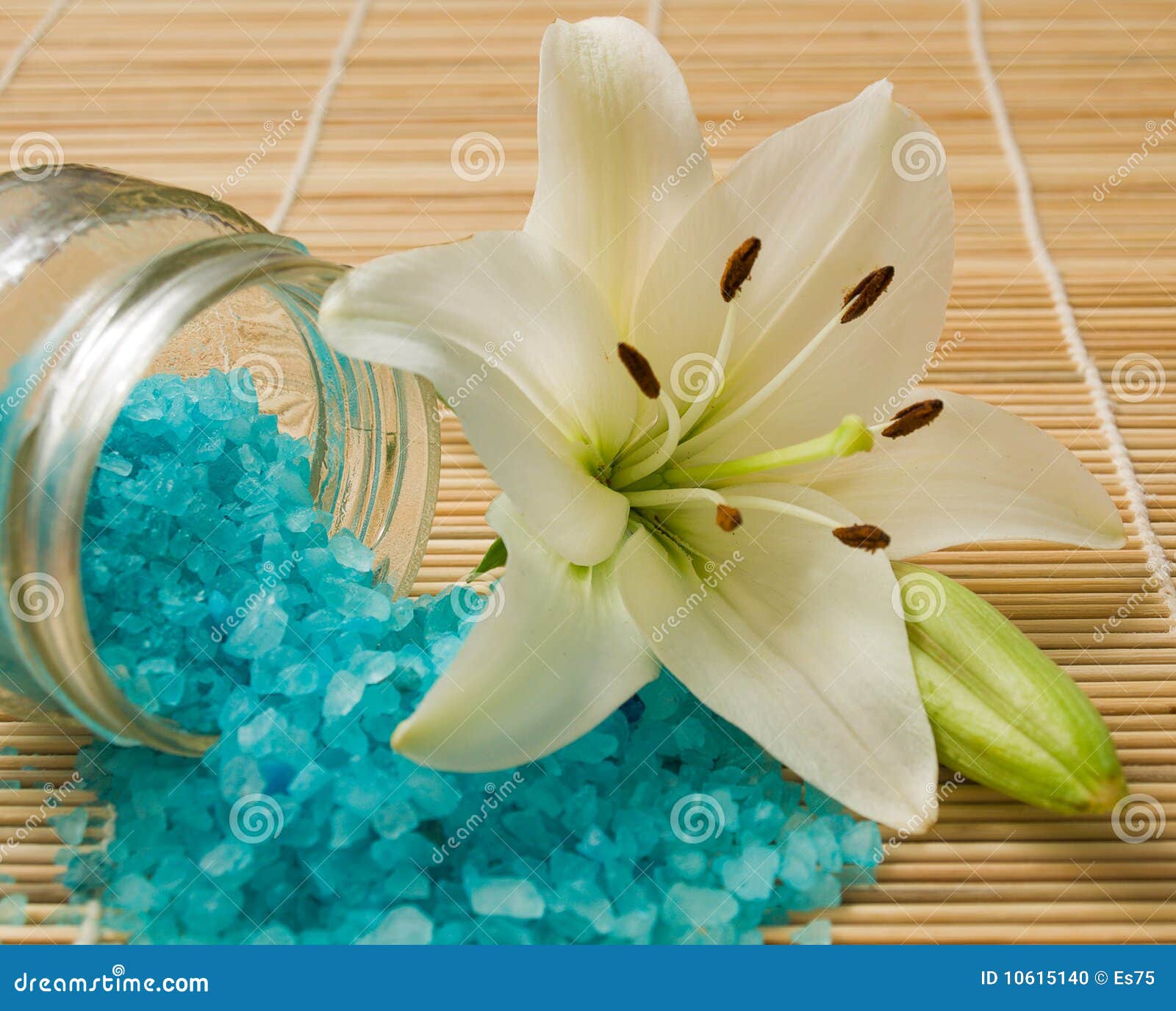 Sea salt and lily stock photo. Image of relaxation, petal 10615140