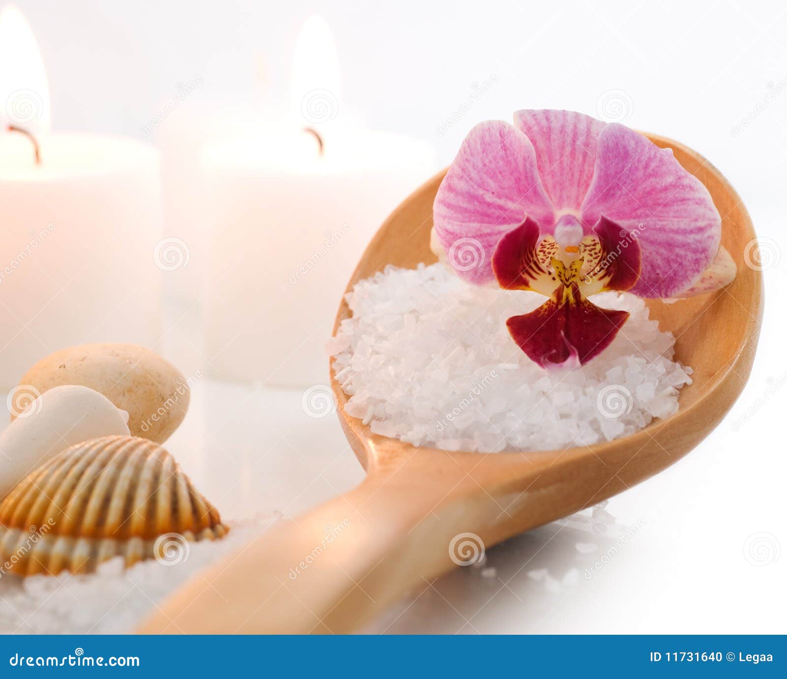 Sea salt with orchid stock photo. Image of nature, bath 11731640