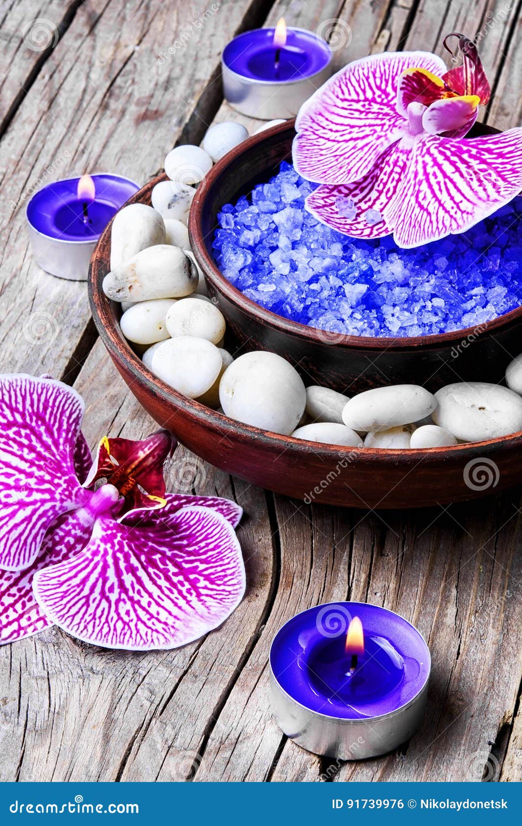 Sea salt and orchid stock photo. Image of flower, hygiene 91739976