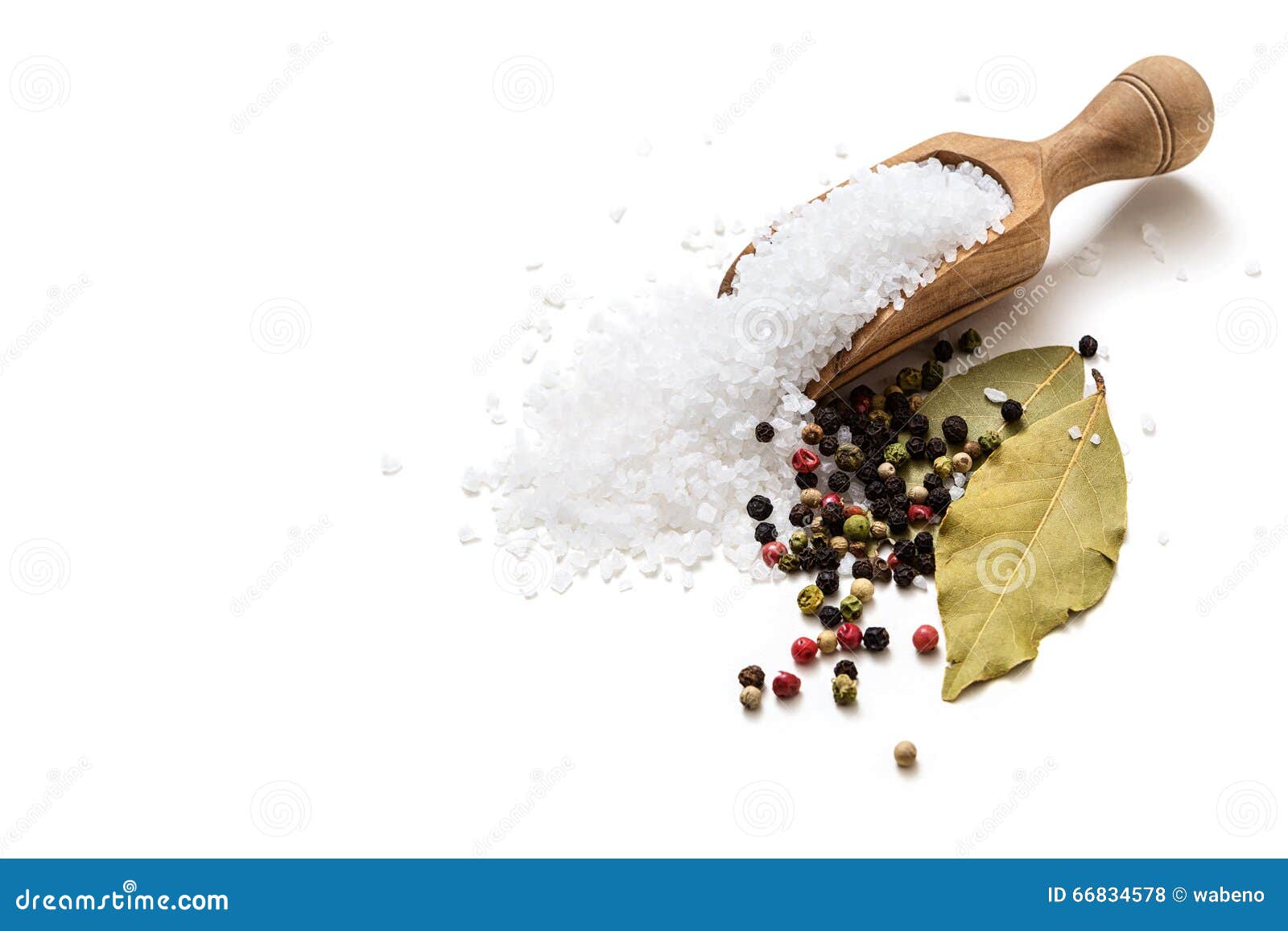 Sea Salt, Pepper and Bay Leaf Stock Photo Image of fresh, background