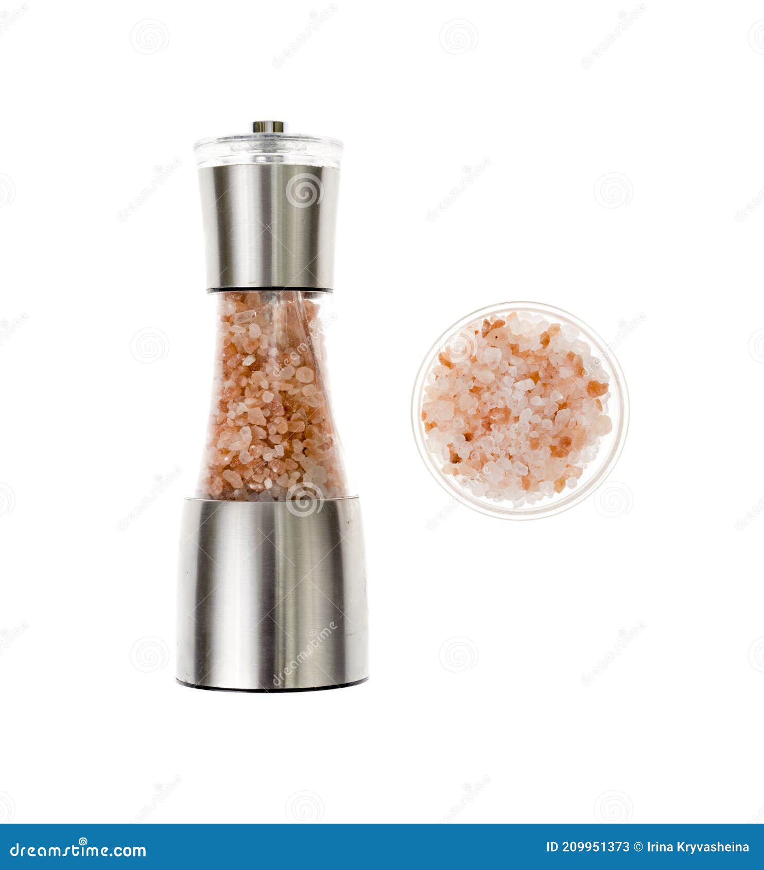 Sea Salt in Salt Shaker, Mill on White Background Stock Image Image