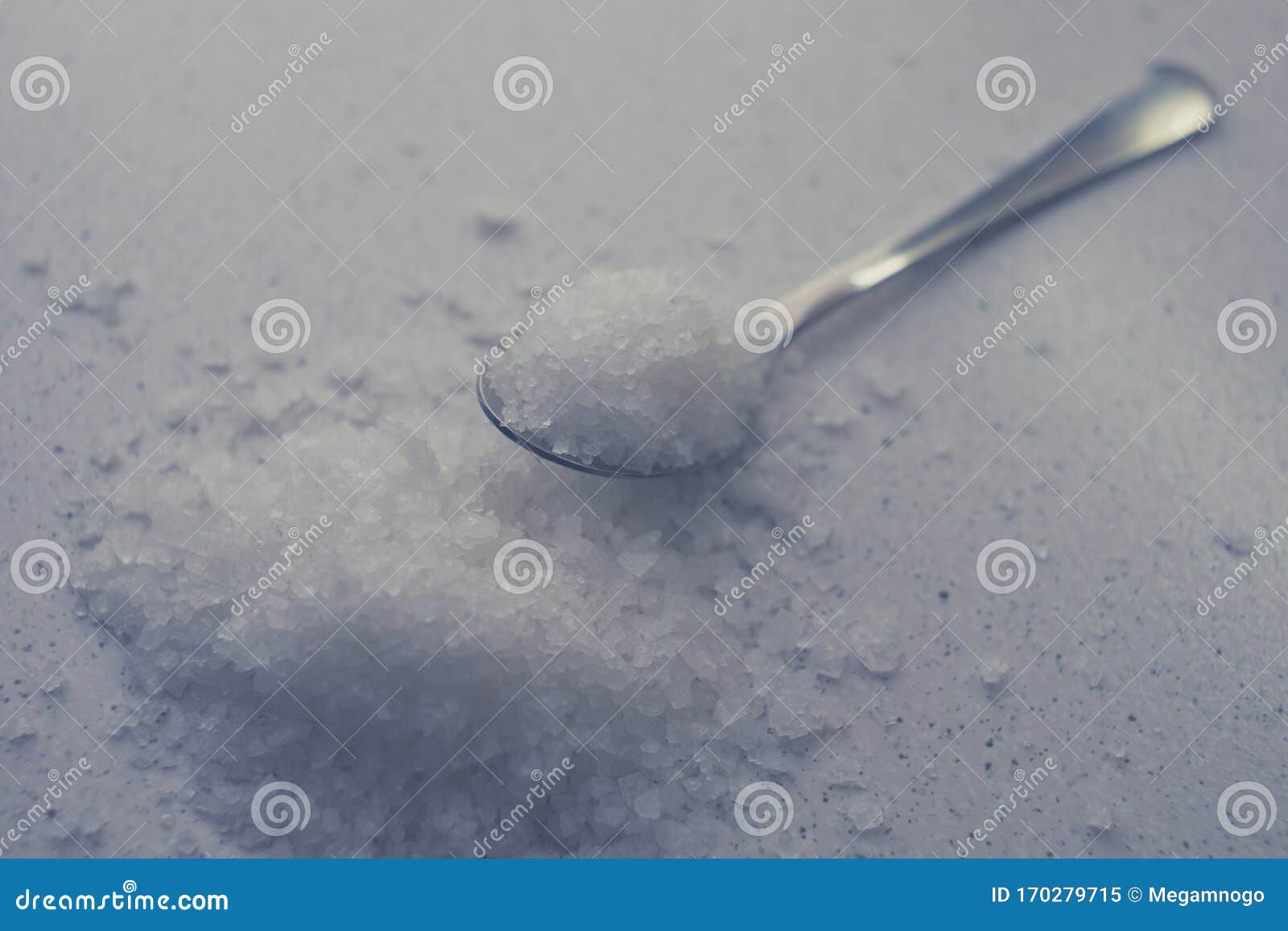 Sea Salt on the Table and in Spoon Stock Image Image of bath