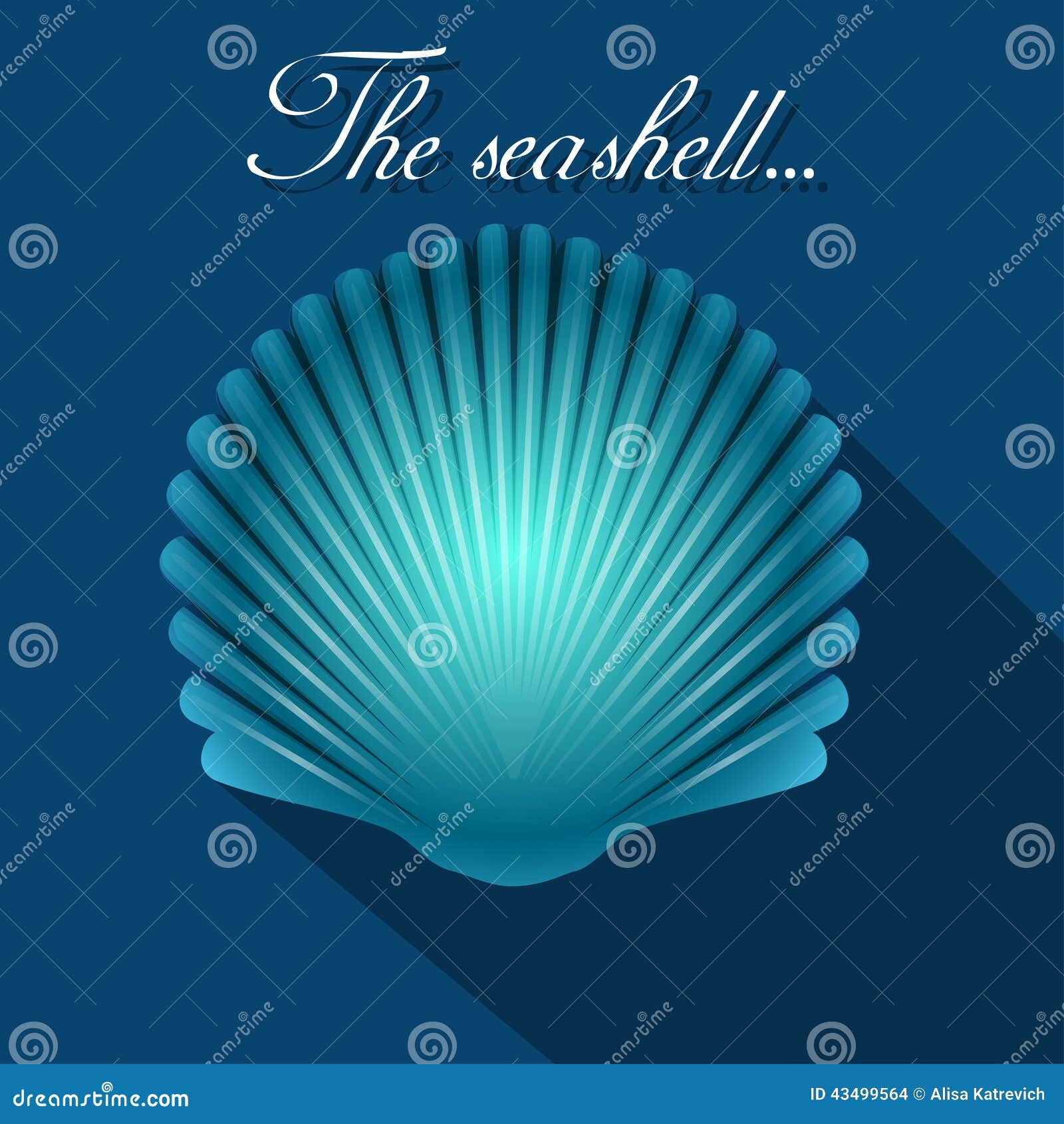 sea scallop seashell blue icon. .