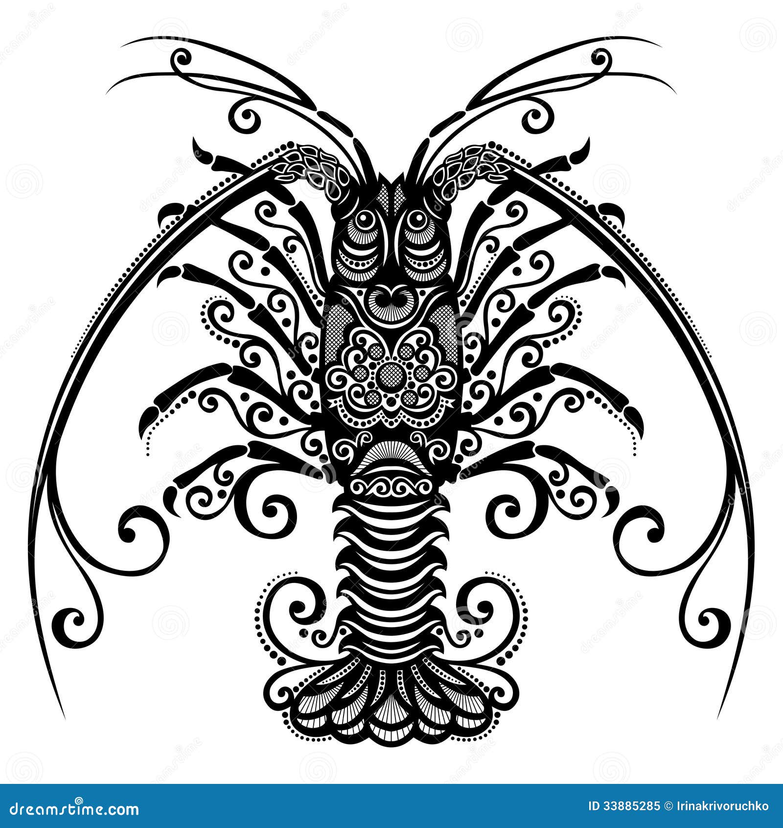 Spiny Lobster Vector Cartoon Illustration 207456458