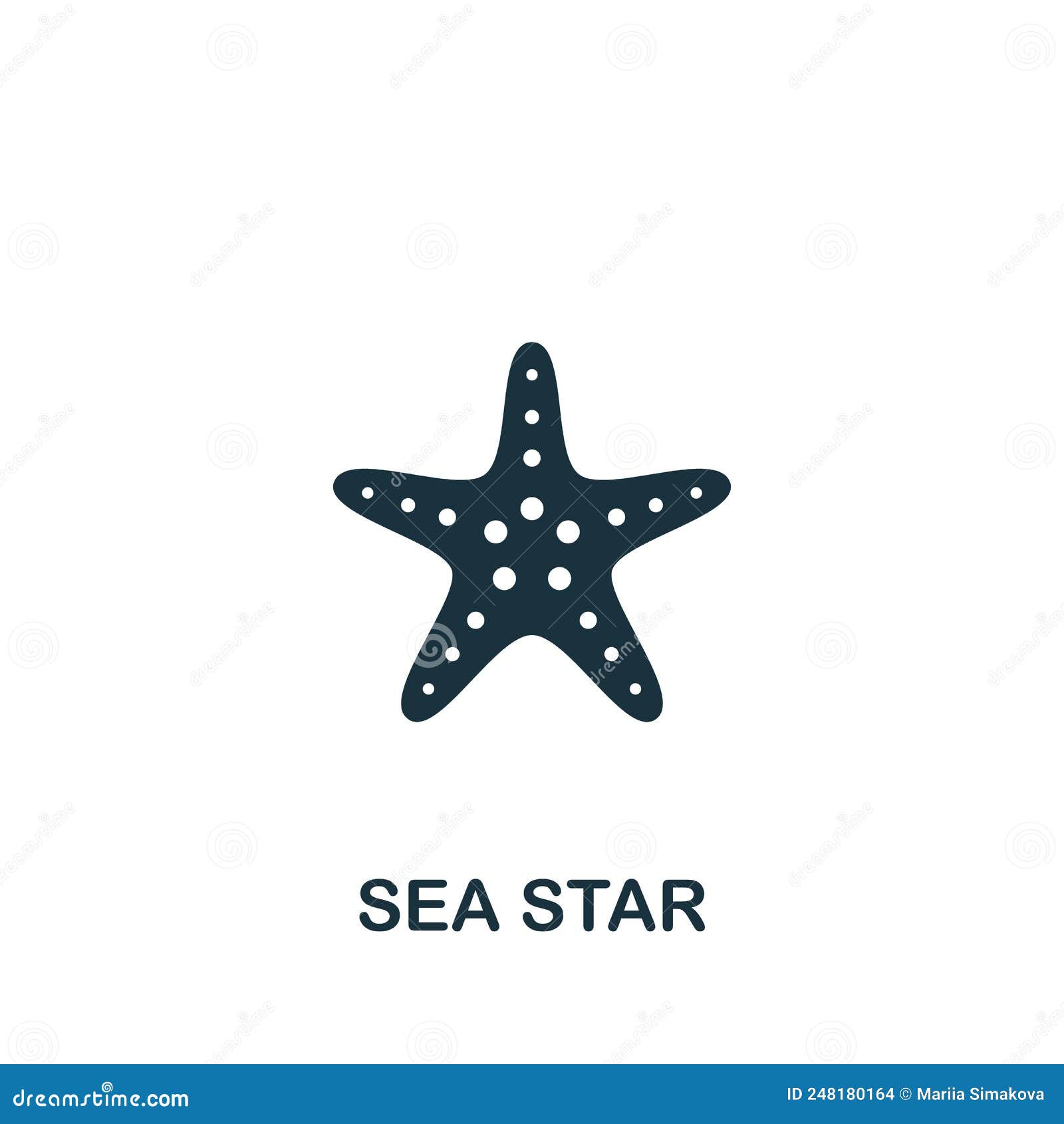 sea star icon. monochrome simple summer icon for templates, web  and infographics