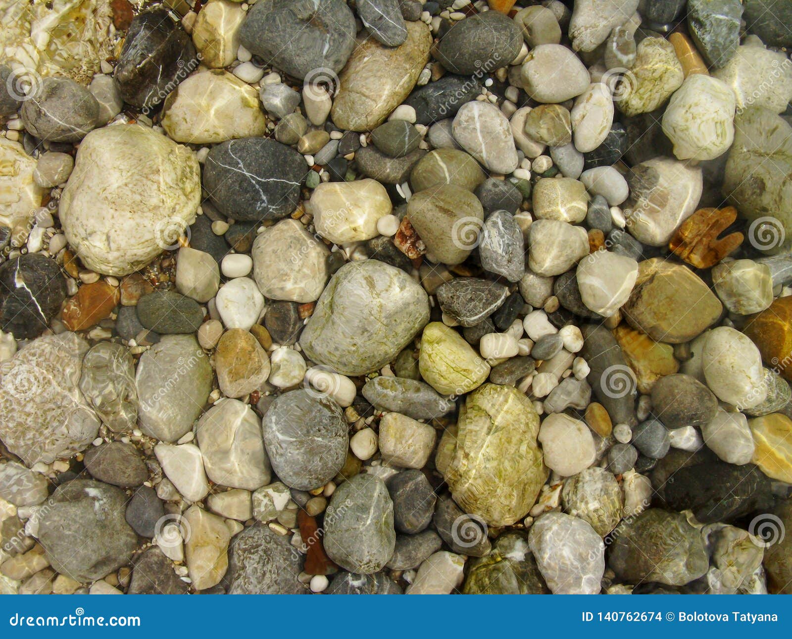 Sea Stones. Photo of Sea Stones of Different Sizes and Colors